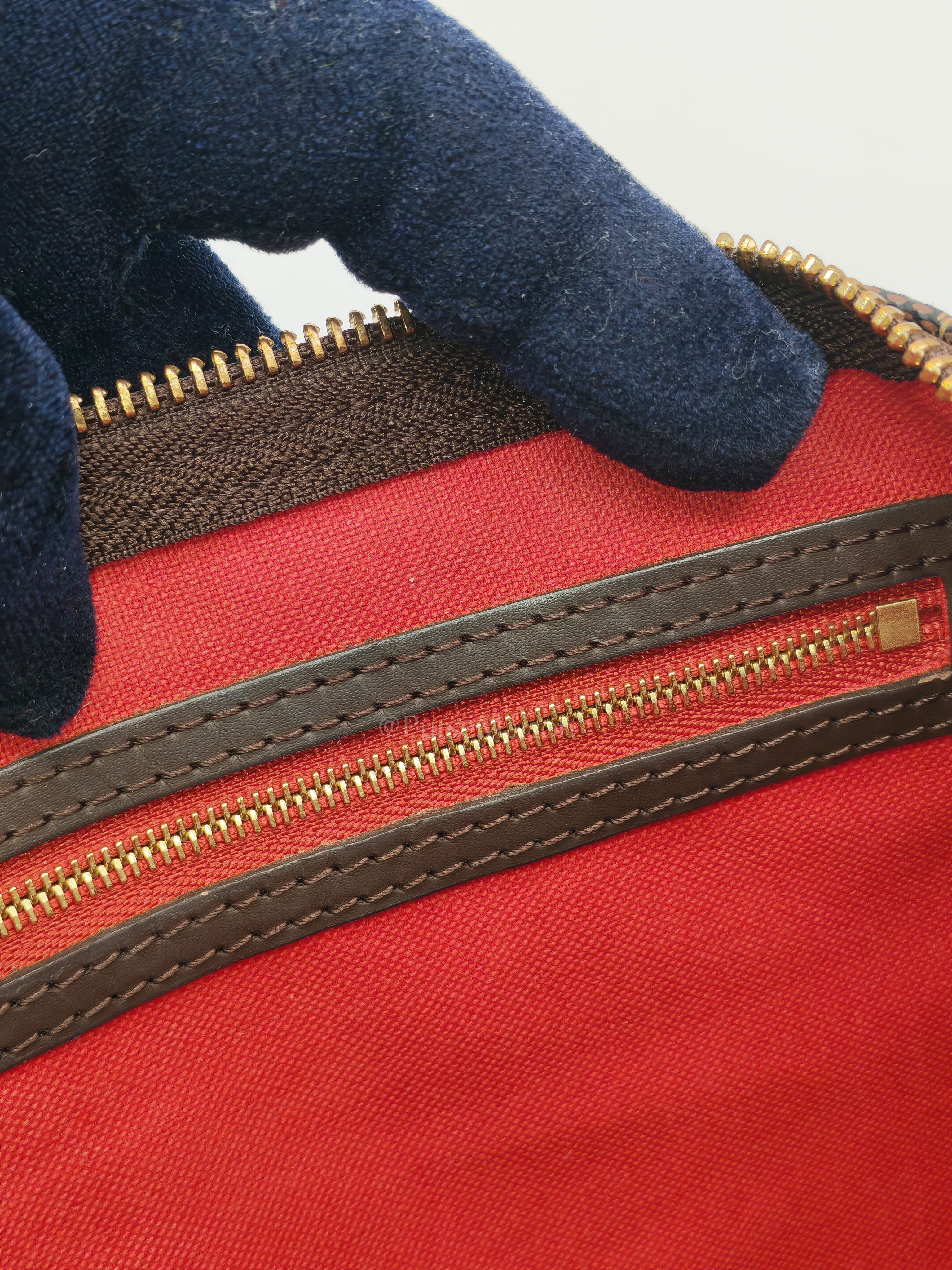 Speedy 30 in Damier Ebene Canvas & Gold Hardware Microchip | Purse Maison Luxury Bags Shop