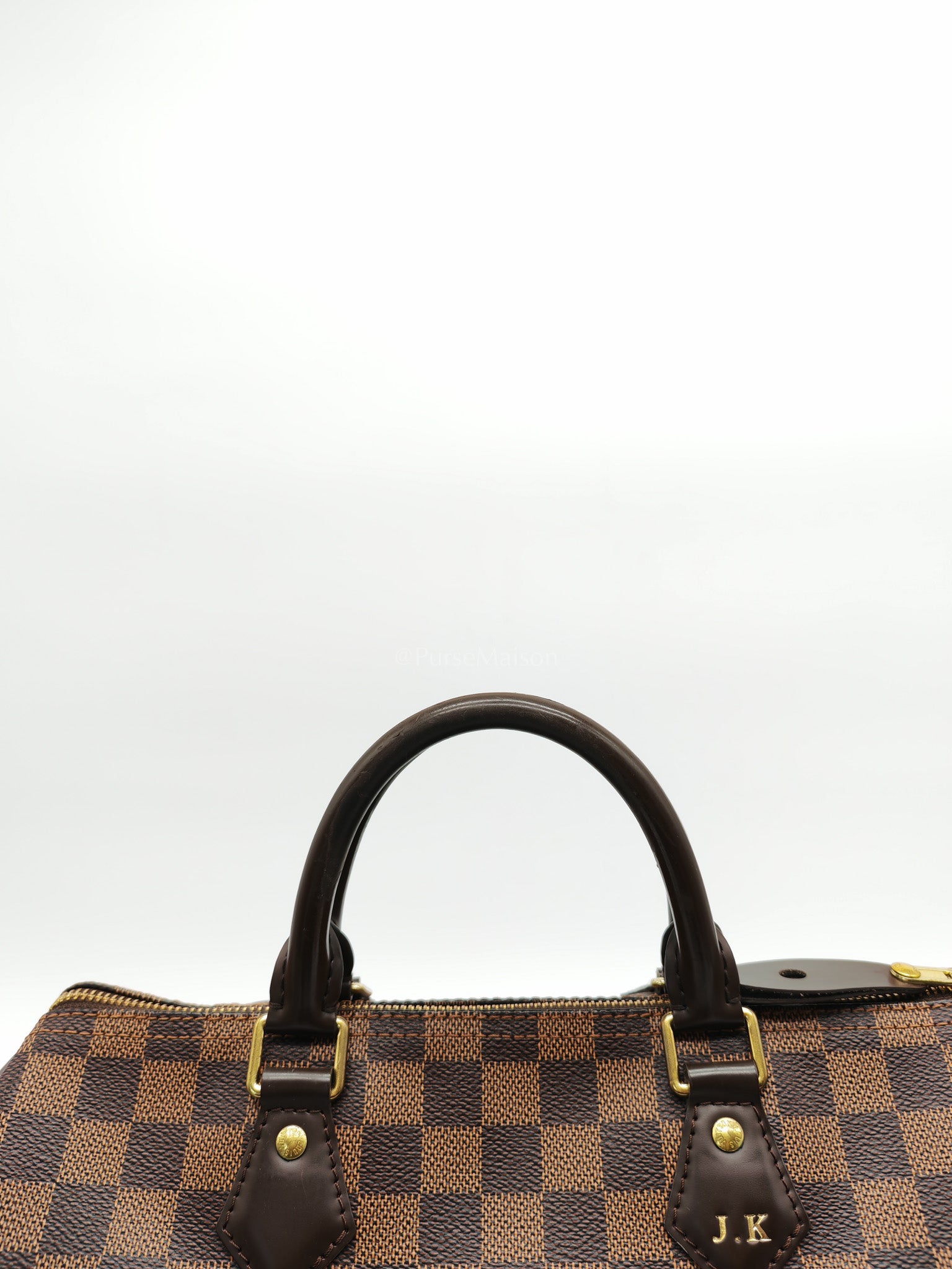 Speedy 30 in Damier Ebene Canvas Handbag (Date Code: MB4144) with J.K Heat Stamp | Purse Maison Luxury Bags Shop