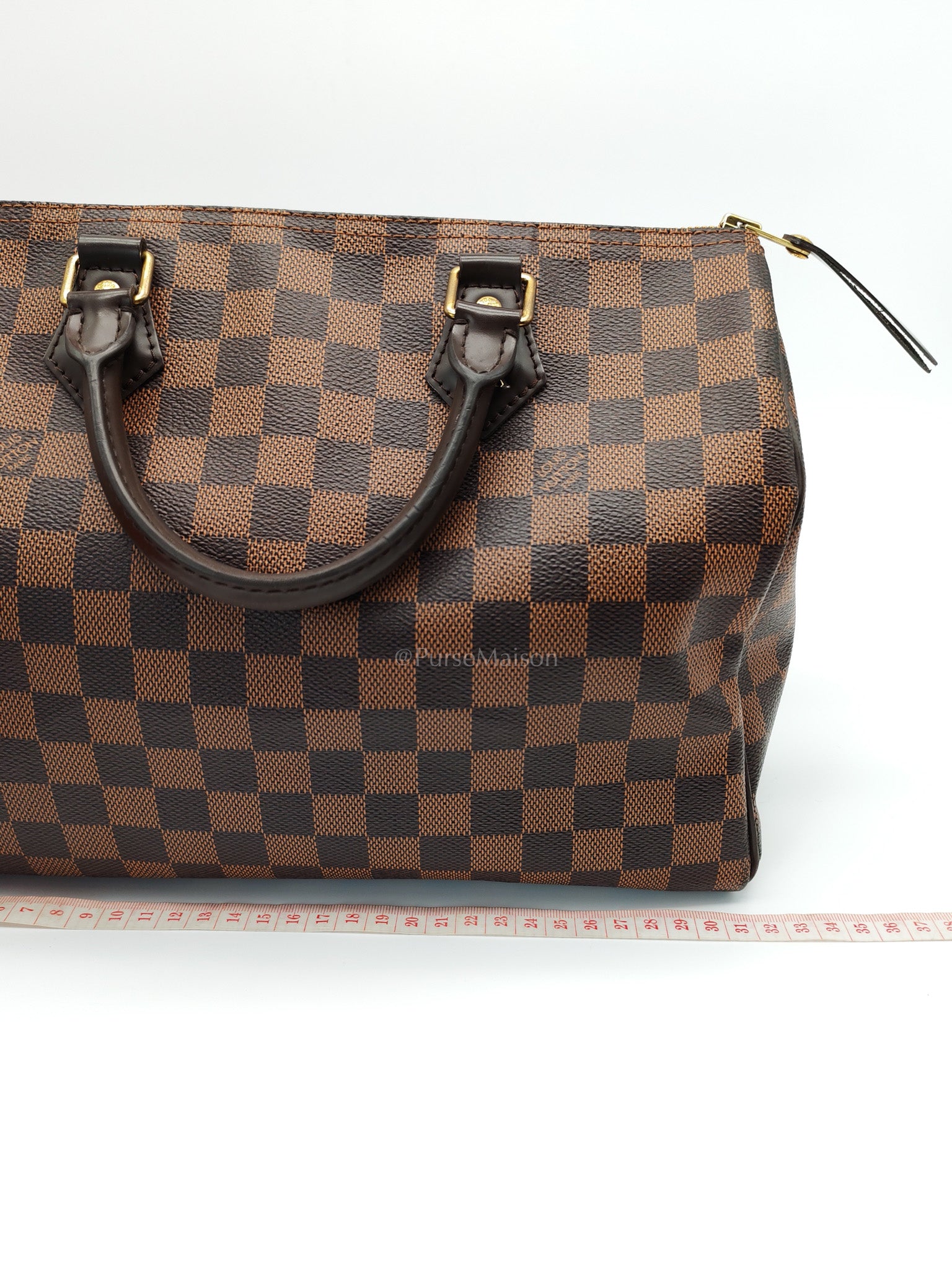 Speedy 30 in Damier Ebene Canvas Handbag (Date Code: MB4144) with J.K Heat Stamp | Purse Maison Luxury Bags Shop