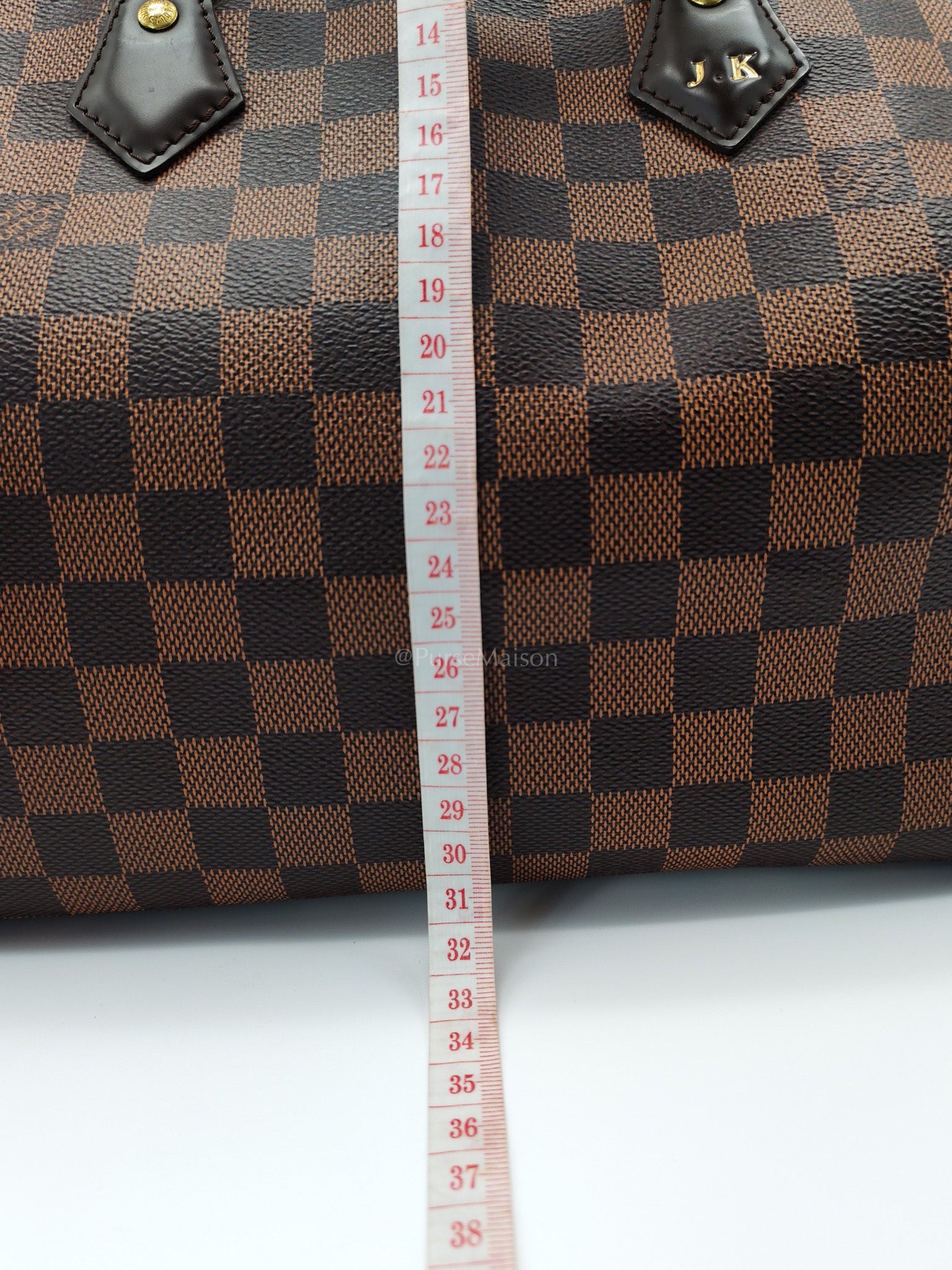 Speedy 30 in Damier Ebene Canvas Handbag (Date Code: MB4144) with J.K Heat Stamp | Purse Maison Luxury Bags Shop