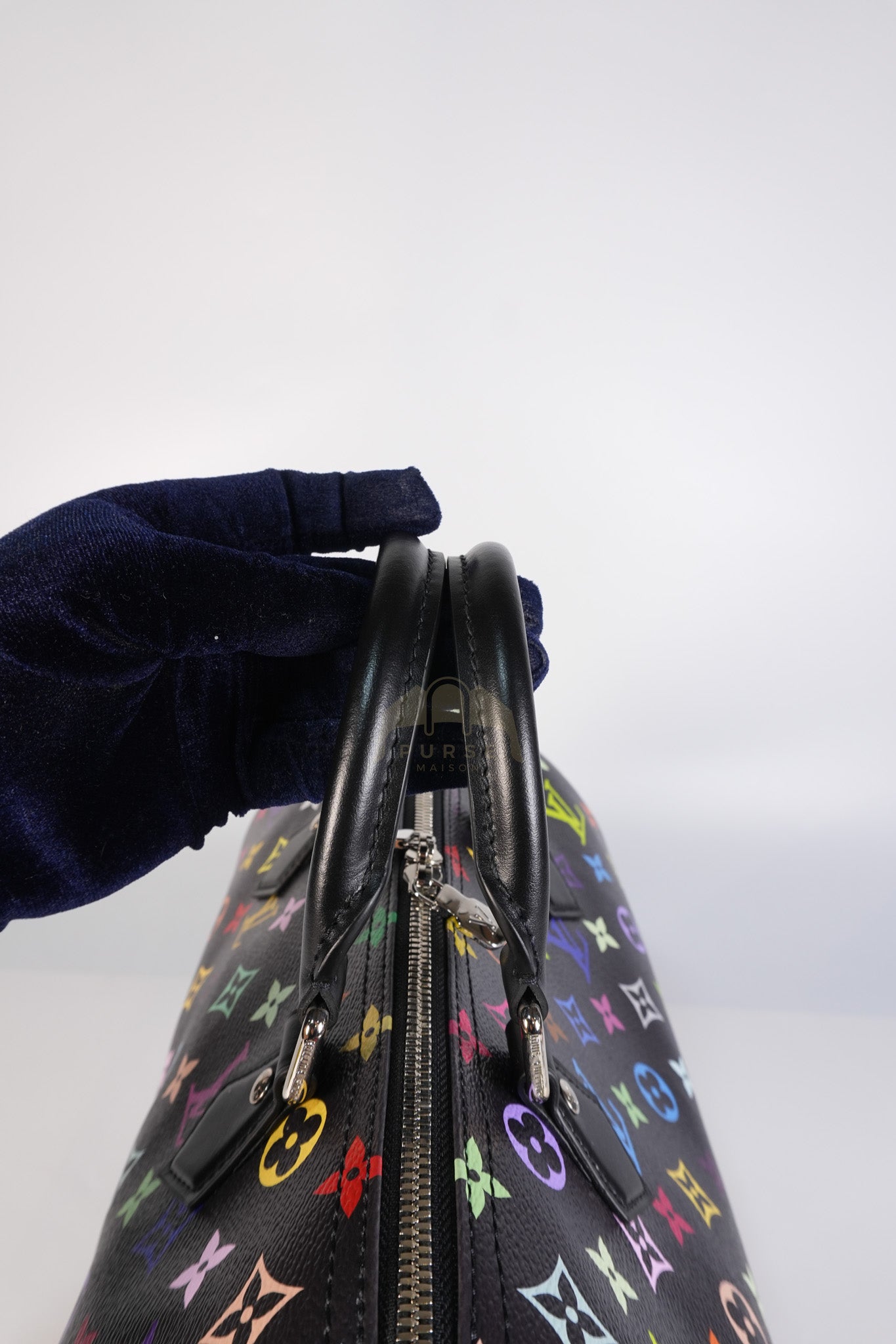 Speedy 30 Murakami in Black Multicolor Canvas (Microchip) | Purse Maison Luxury Bags Shop