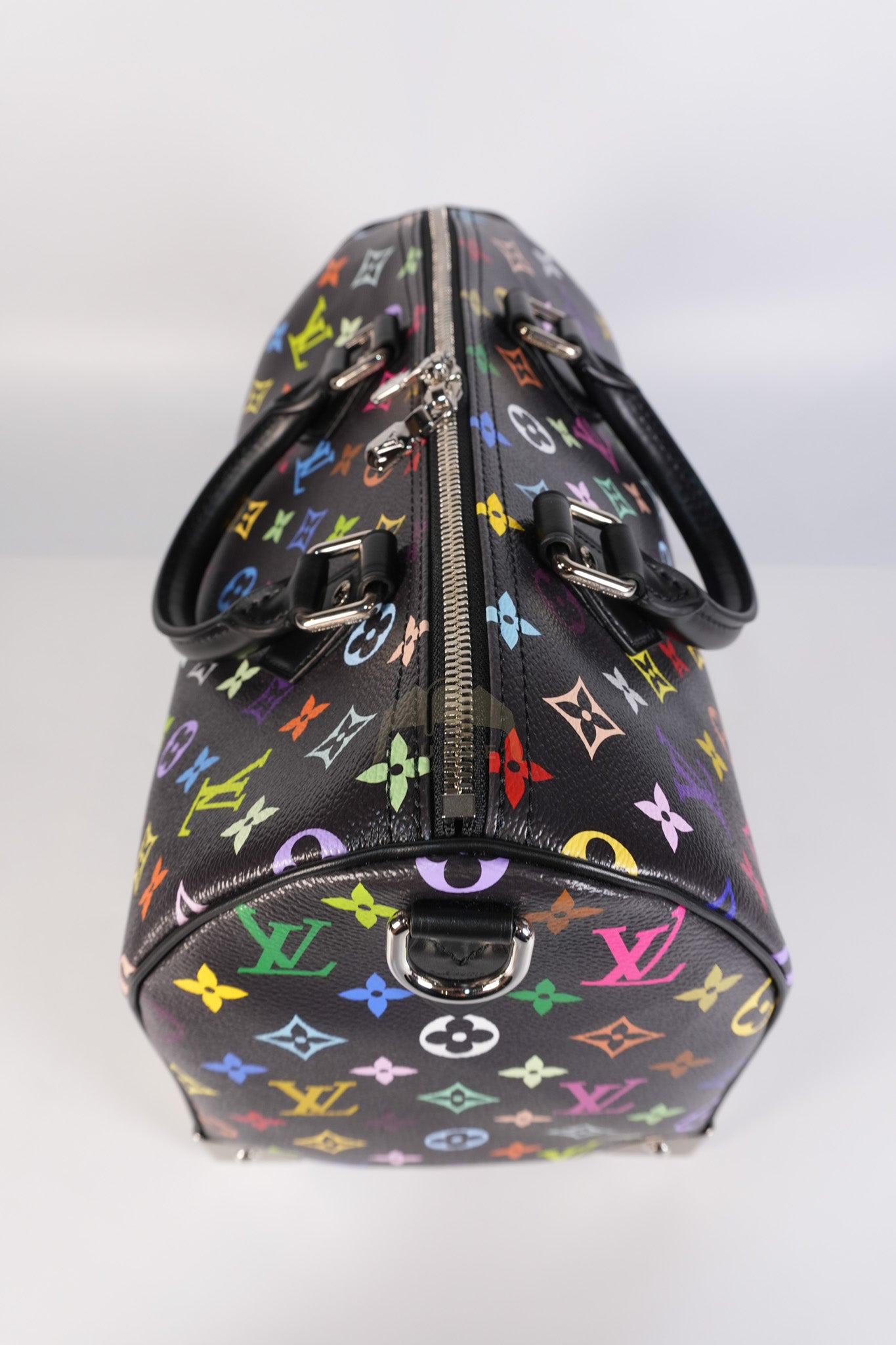 Speedy 30 Murakami in Black Multicolor Canvas (Microchip) | Purse Maison Luxury Bags Shop