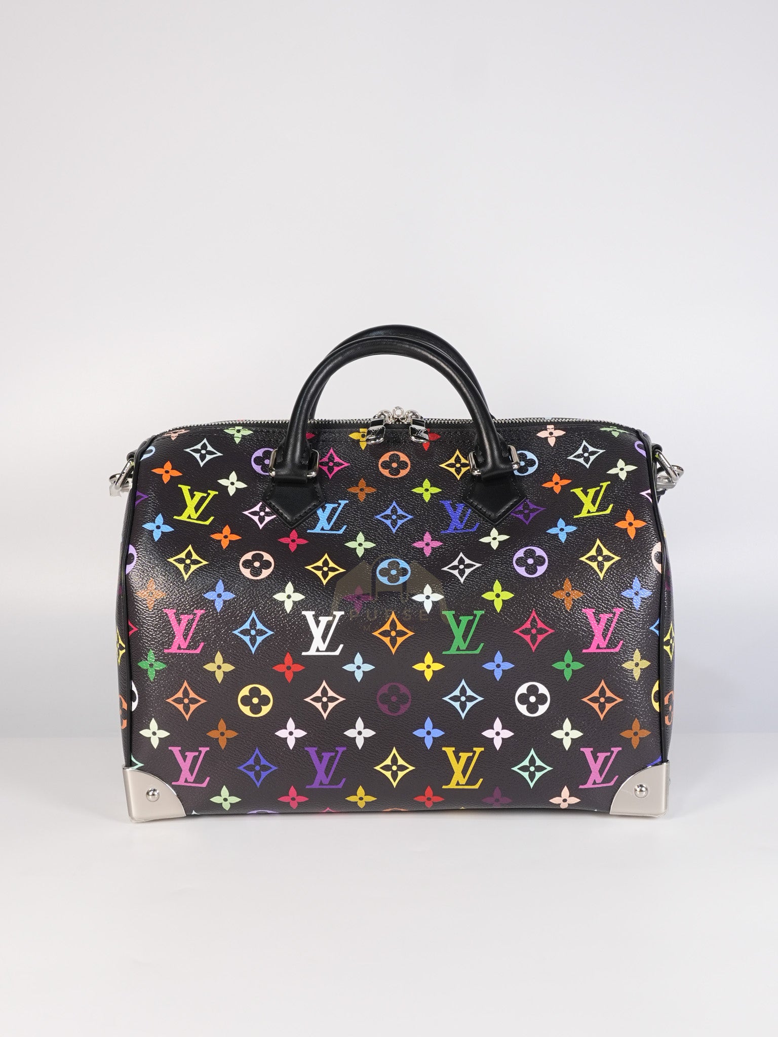 Speedy 30 Murakami in Black Multicolor Canvas (Microchip) | Purse Maison Luxury Bags Shop