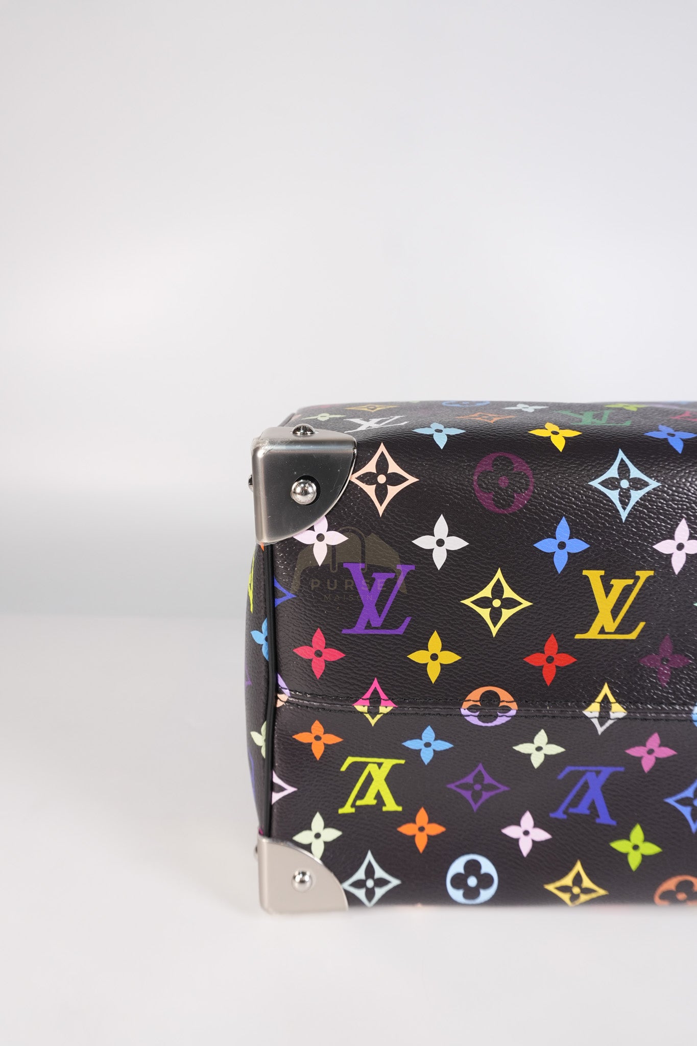 Speedy 30 Murakami in Black Multicolor Canvas (Microchip) | Purse Maison Luxury Bags Shop