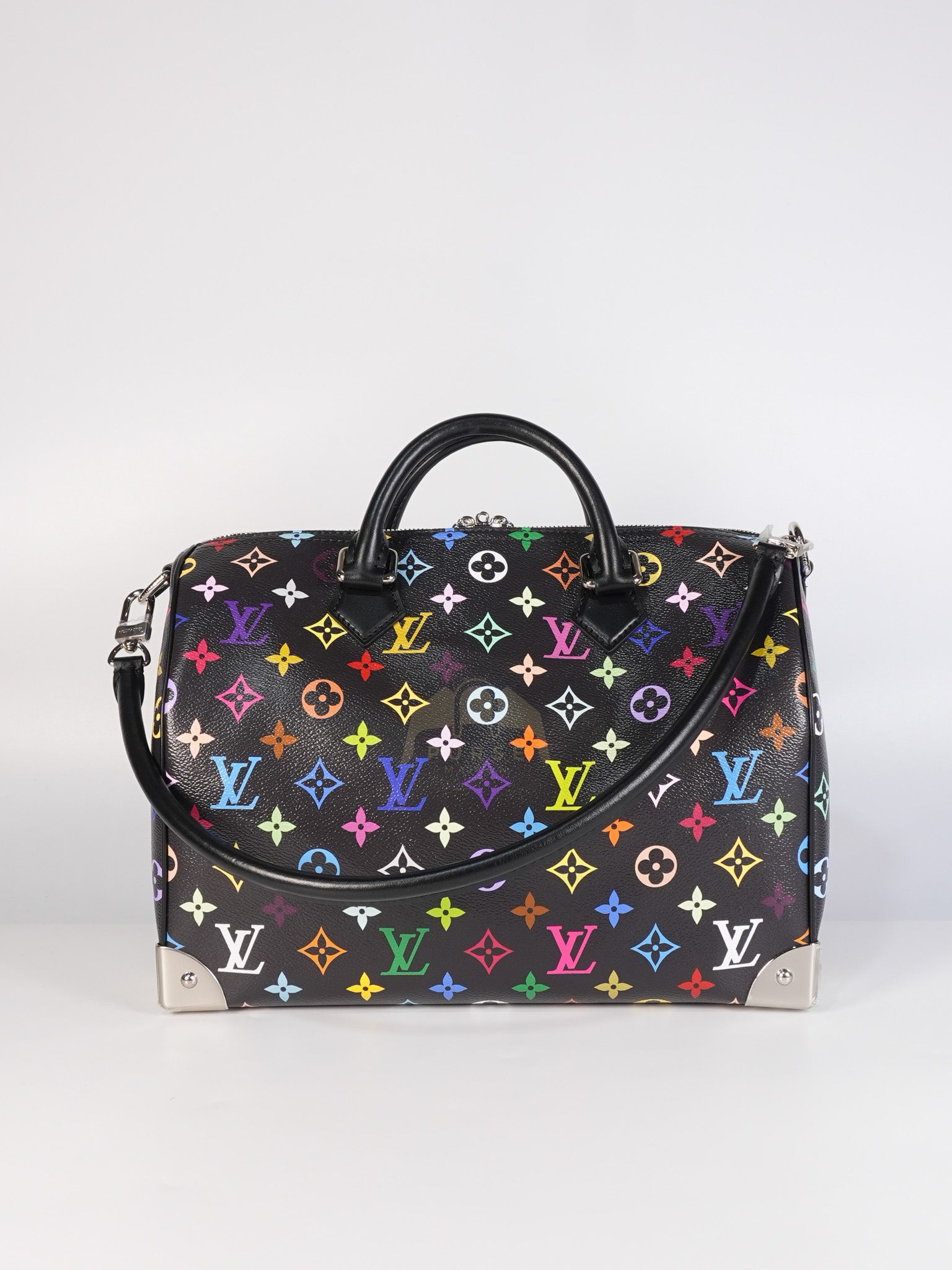 Speedy 30 Murakami in Black Multicolor Canvas (Microchip) | Purse Maison Luxury Bags Shop