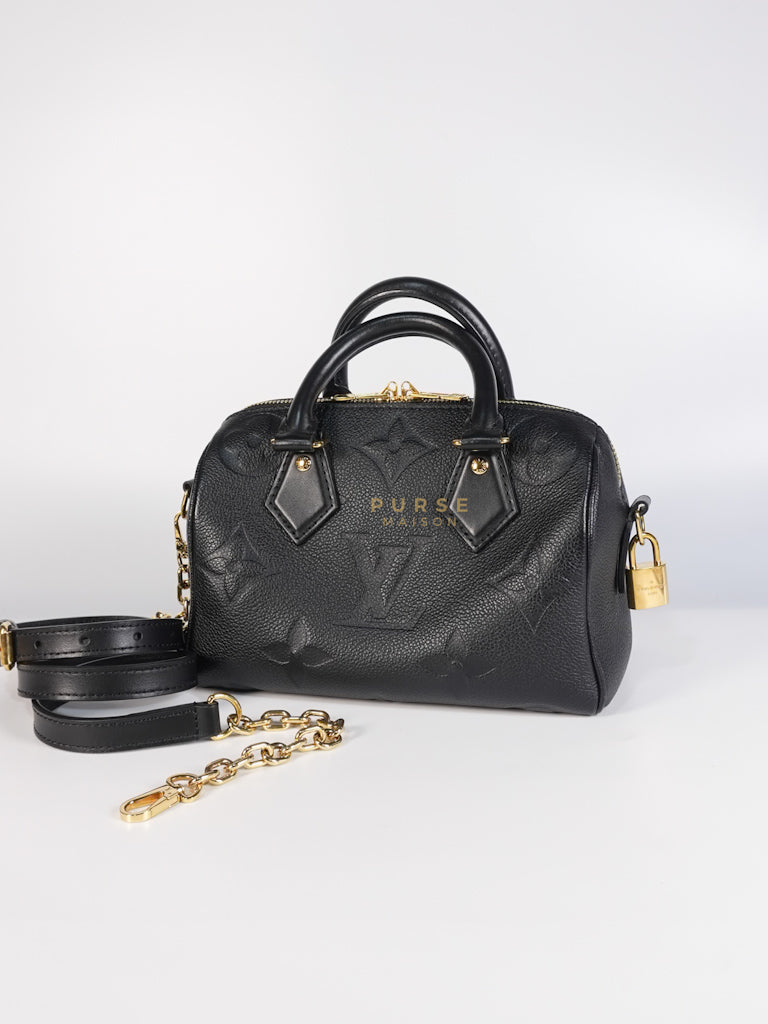 Speedy Bandoulier 20 Black Empreinte Leather (Microchip) | Purse Maison Luxury Bags Shop