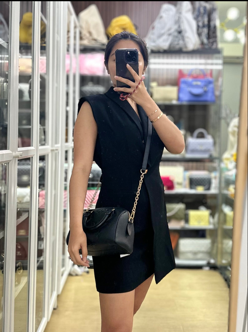 Speedy Bandoulier 20 Black Empreinte Leather (Microchip) | Purse Maison Luxury Bags Shop