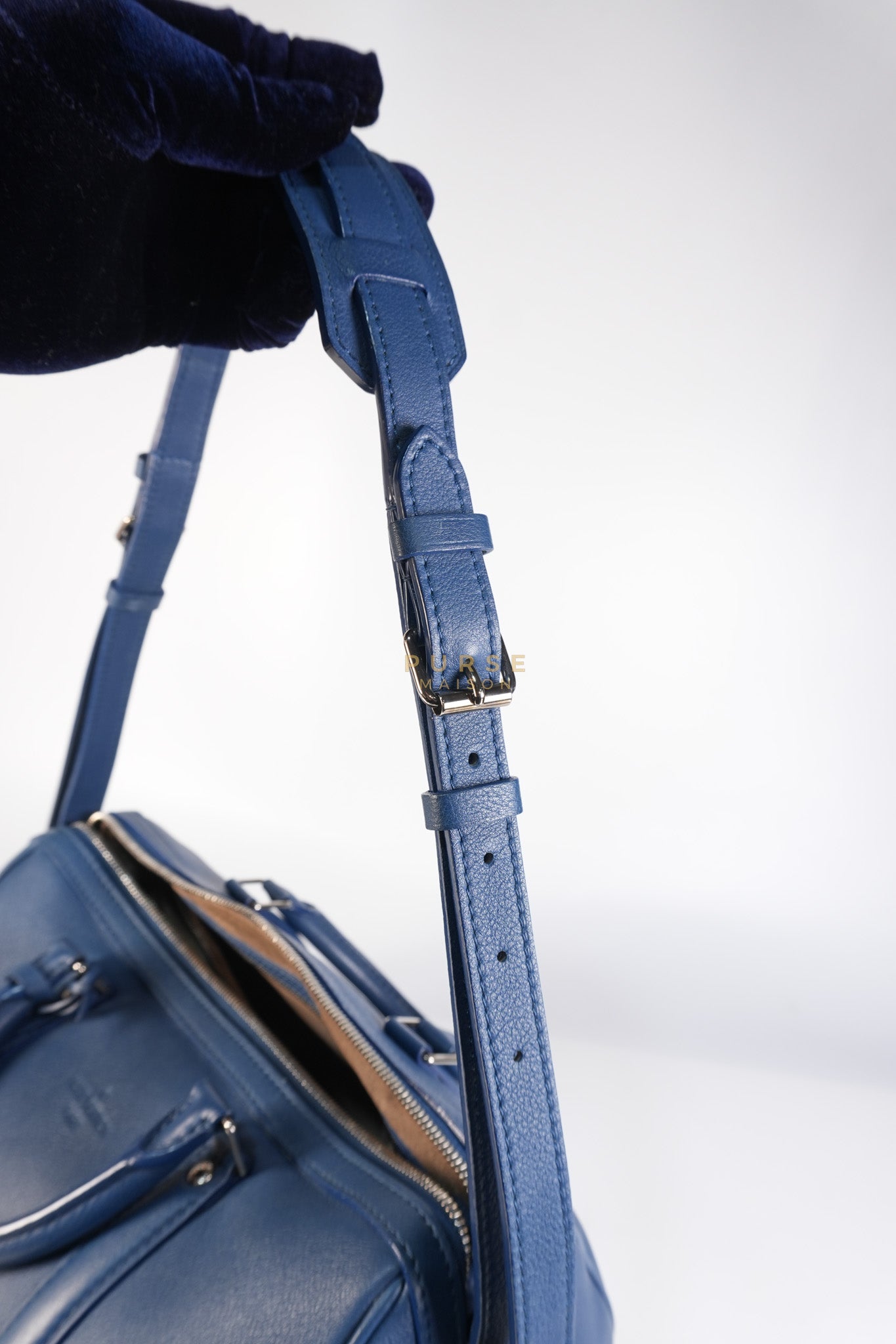 Speedy Sofia Coppola PM in Blue Ocean Calfskin Leather Crossbody Bag (Date Code: TR1143) | Purse Maison Luxury Bags Shop