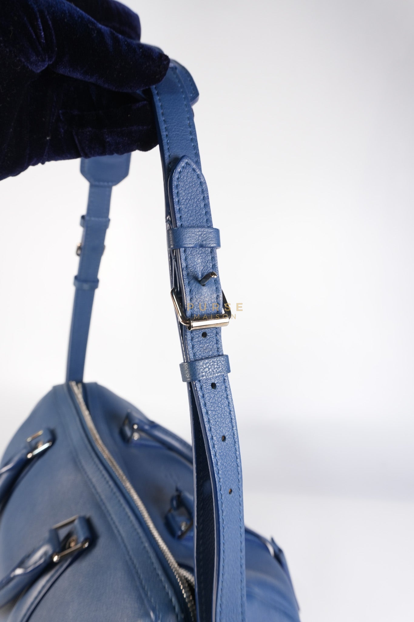 Speedy Sofia Coppola PM in Blue Ocean Calfskin Leather Crossbody Bag (Date Code: TR1143) | Purse Maison Luxury Bags Shop