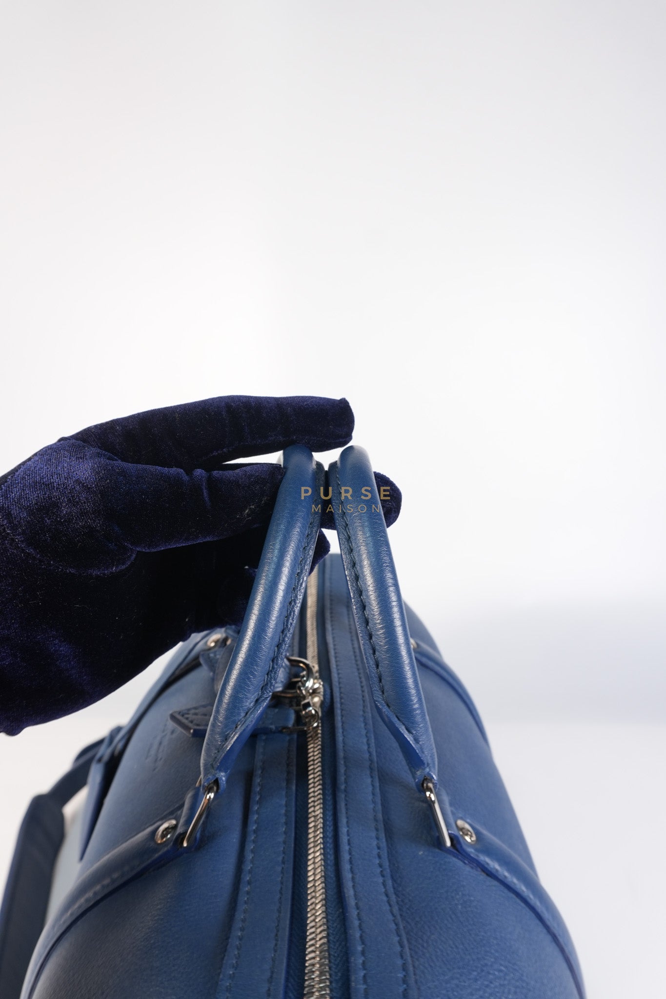 Speedy Sofia Coppola PM in Blue Ocean Calfskin Leather Crossbody Bag (Date Code: TR1143) | Purse Maison Luxury Bags Shop