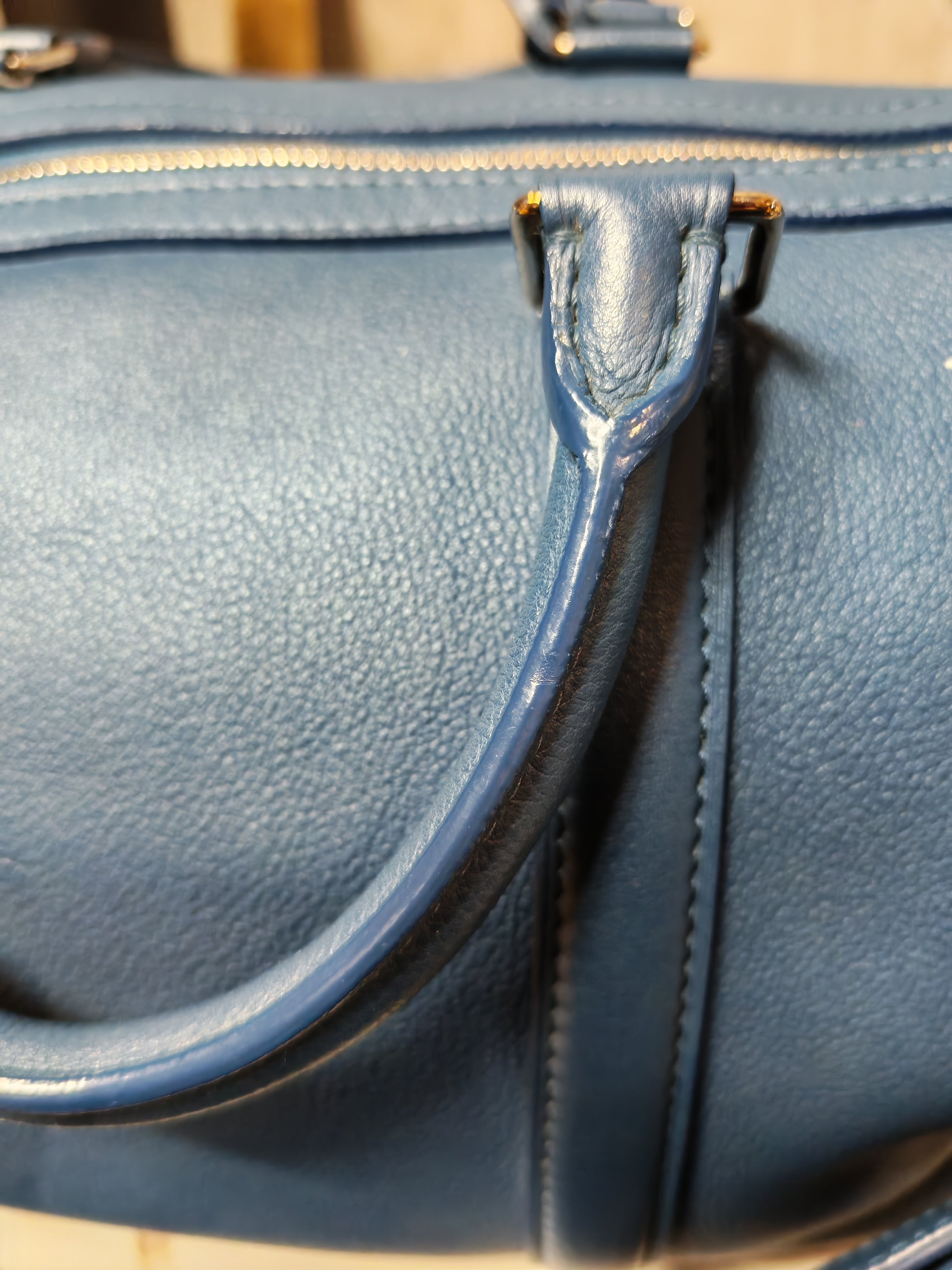 Speedy Sofia Coppola PM in Blue Ocean Calfskin Leather Crossbody Bag (Date Code: TR1143) | Purse Maison Luxury Bags Shop