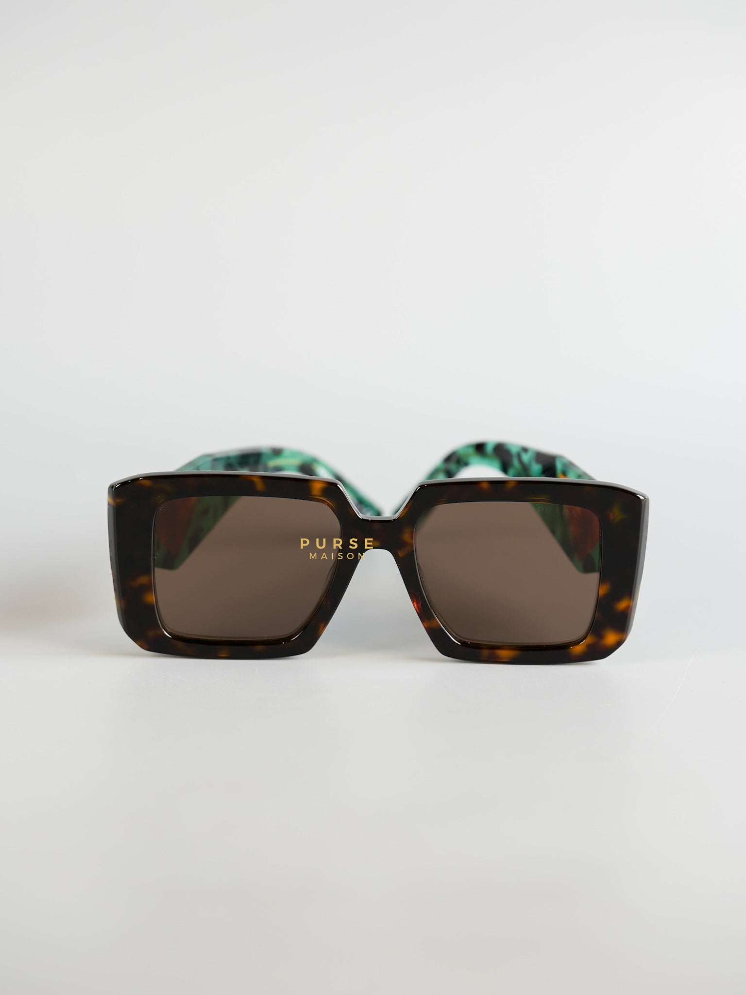 SPR 23Y-F Green Black Square Sunglasses | Purse Maison Luxury Bags Shop