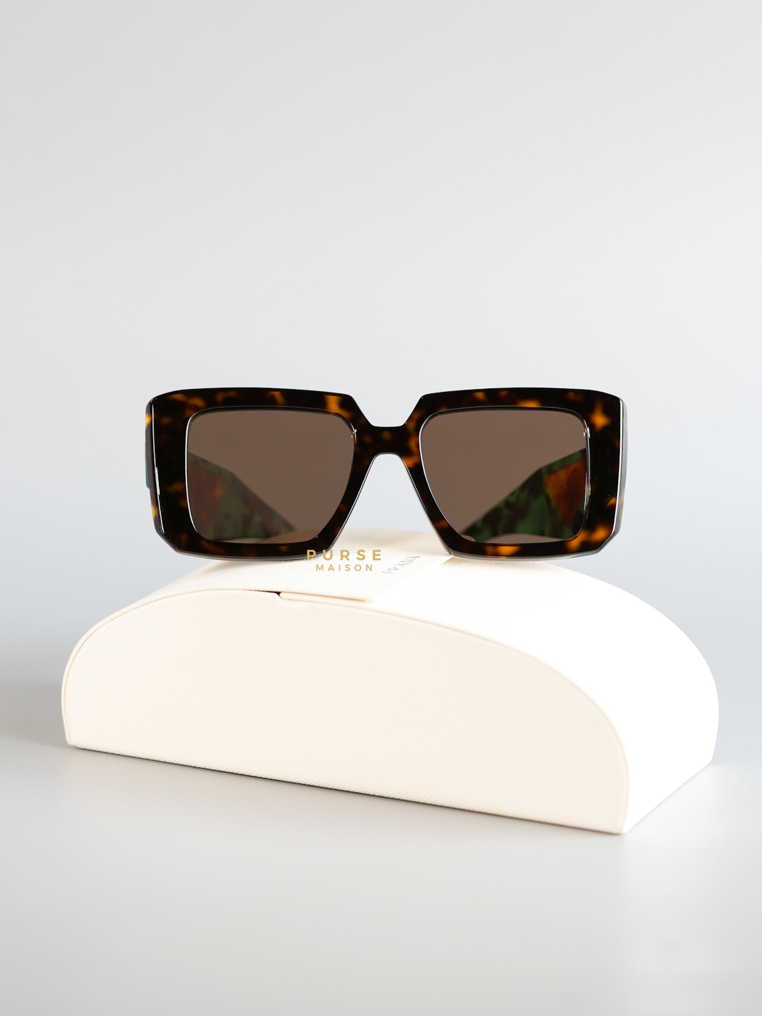 SPR 23Y-F Green Black Square Sunglasses | Purse Maison Luxury Bags Shop