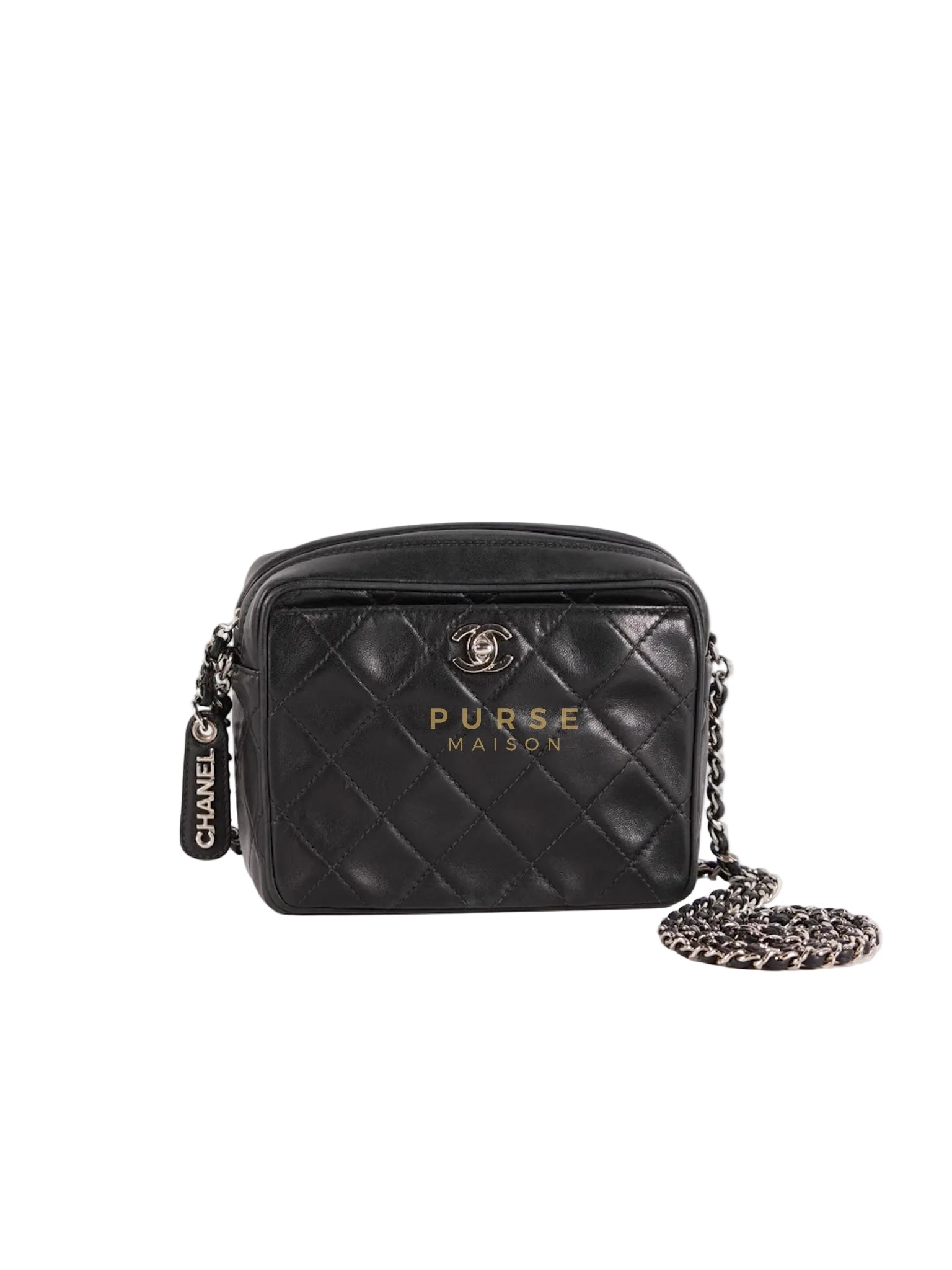 Square Camera Bag Vintage Quilted Lambskin Leather and Silver Hardware Series 4 | Purse Maison Luxury Bags Shop