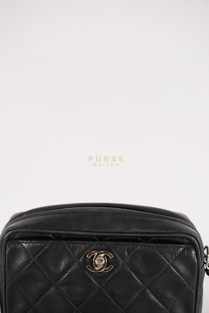 Square Camera Bag Vintage Quilted Lambskin Leather and Silver Hardware Series 4 | Purse Maison Luxury Bags Shop