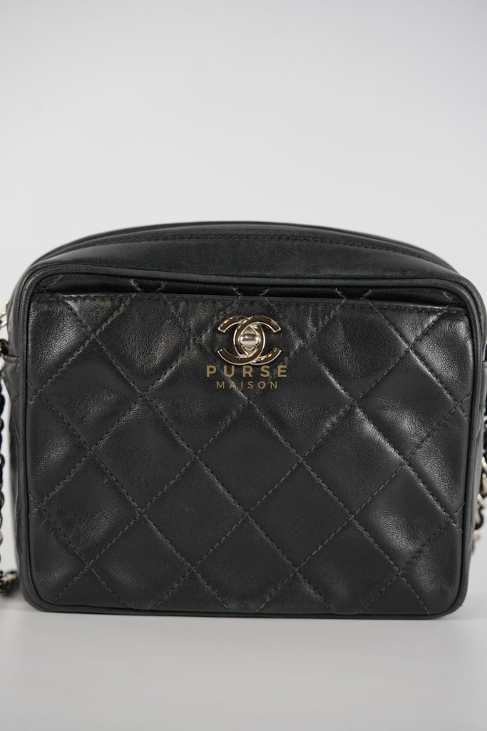 Square Camera Bag Vintage Quilted Lambskin Leather and Silver Hardware Series 4 | Purse Maison Luxury Bags Shop