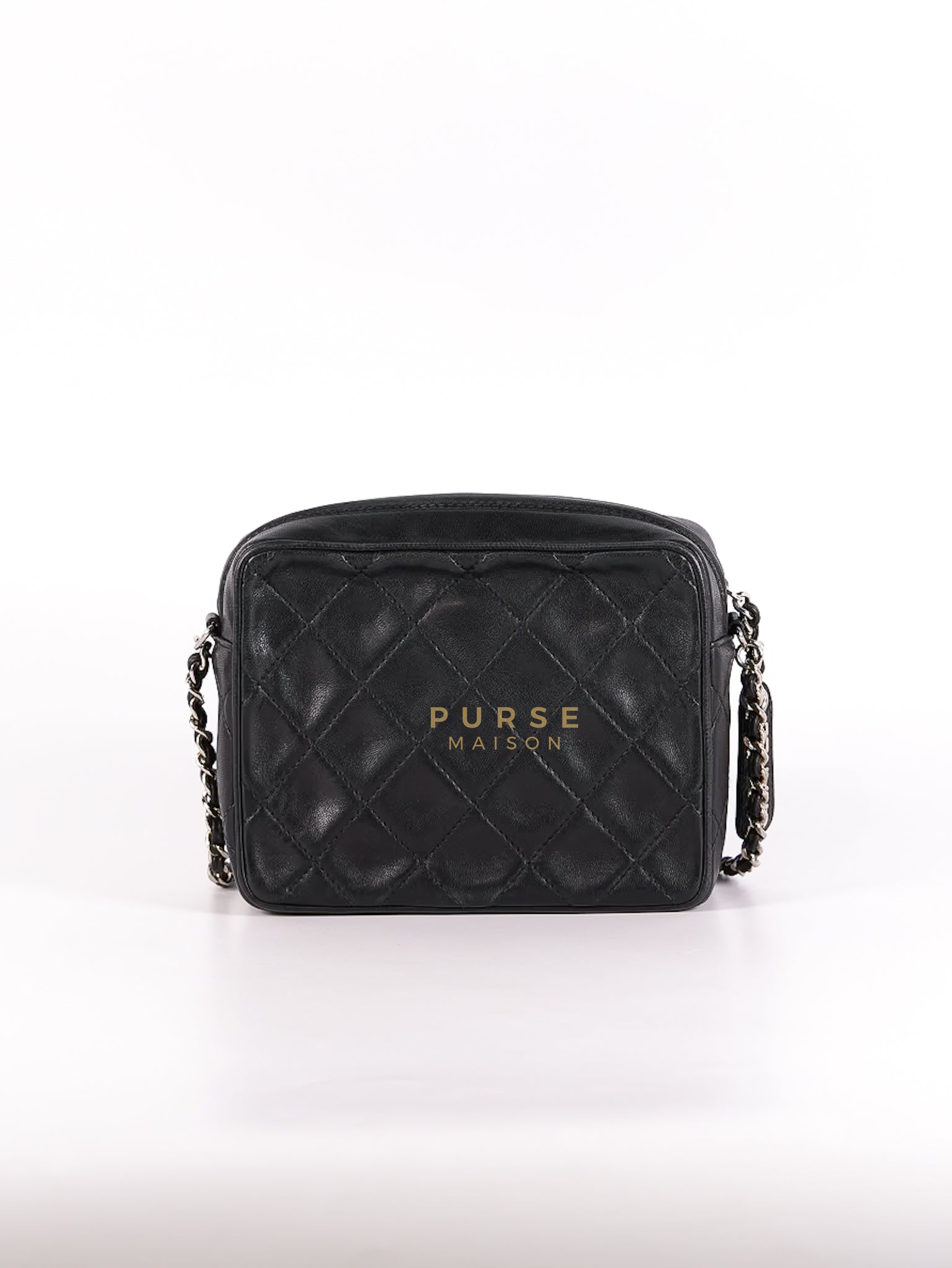 Square Camera Bag Vintage Quilted Lambskin Leather and Silver Hardware Series 4 | Purse Maison Luxury Bags Shop