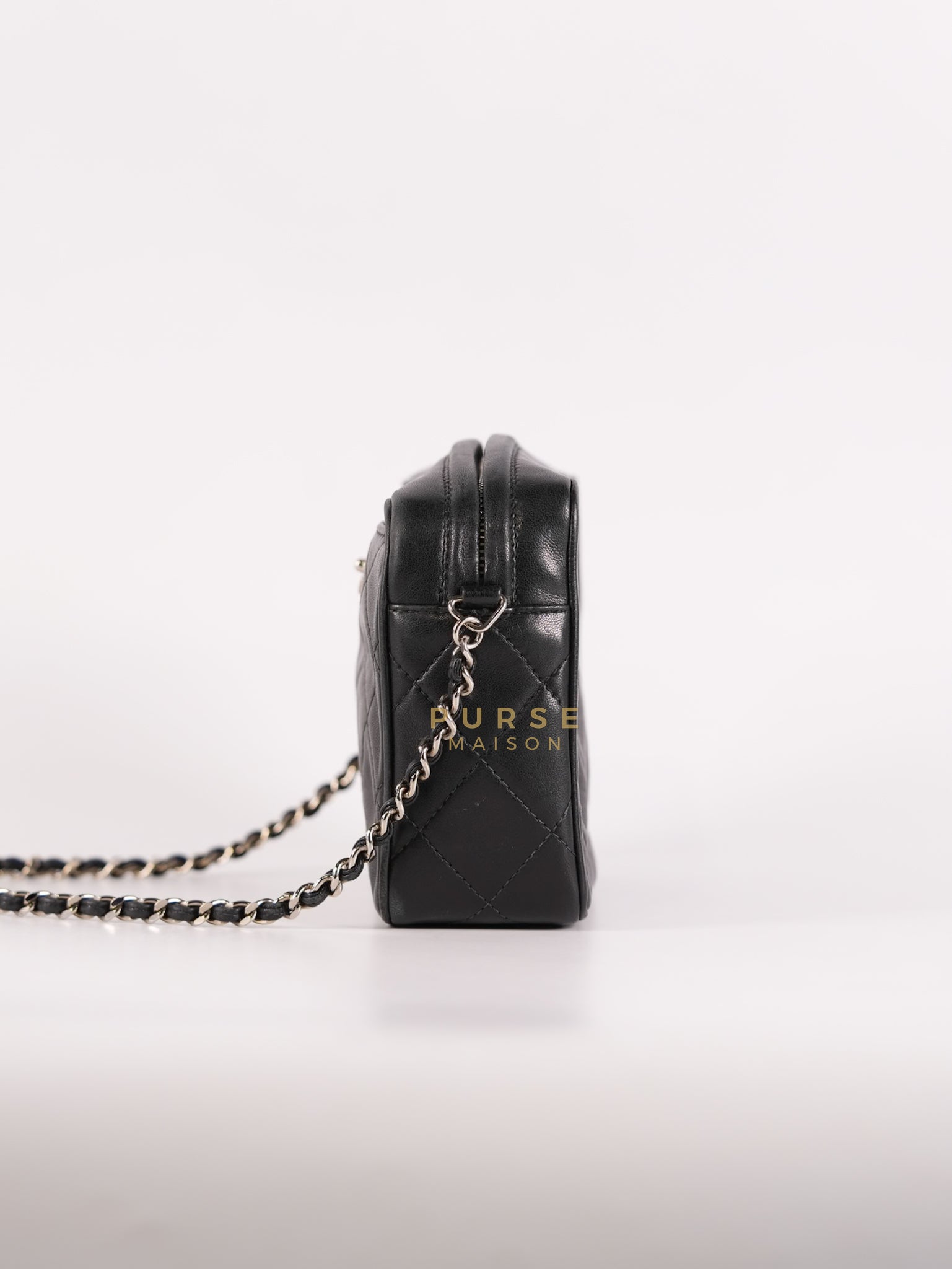 Square Camera Bag Vintage Quilted Lambskin Leather and Silver Hardware Series 4 | Purse Maison Luxury Bags Shop