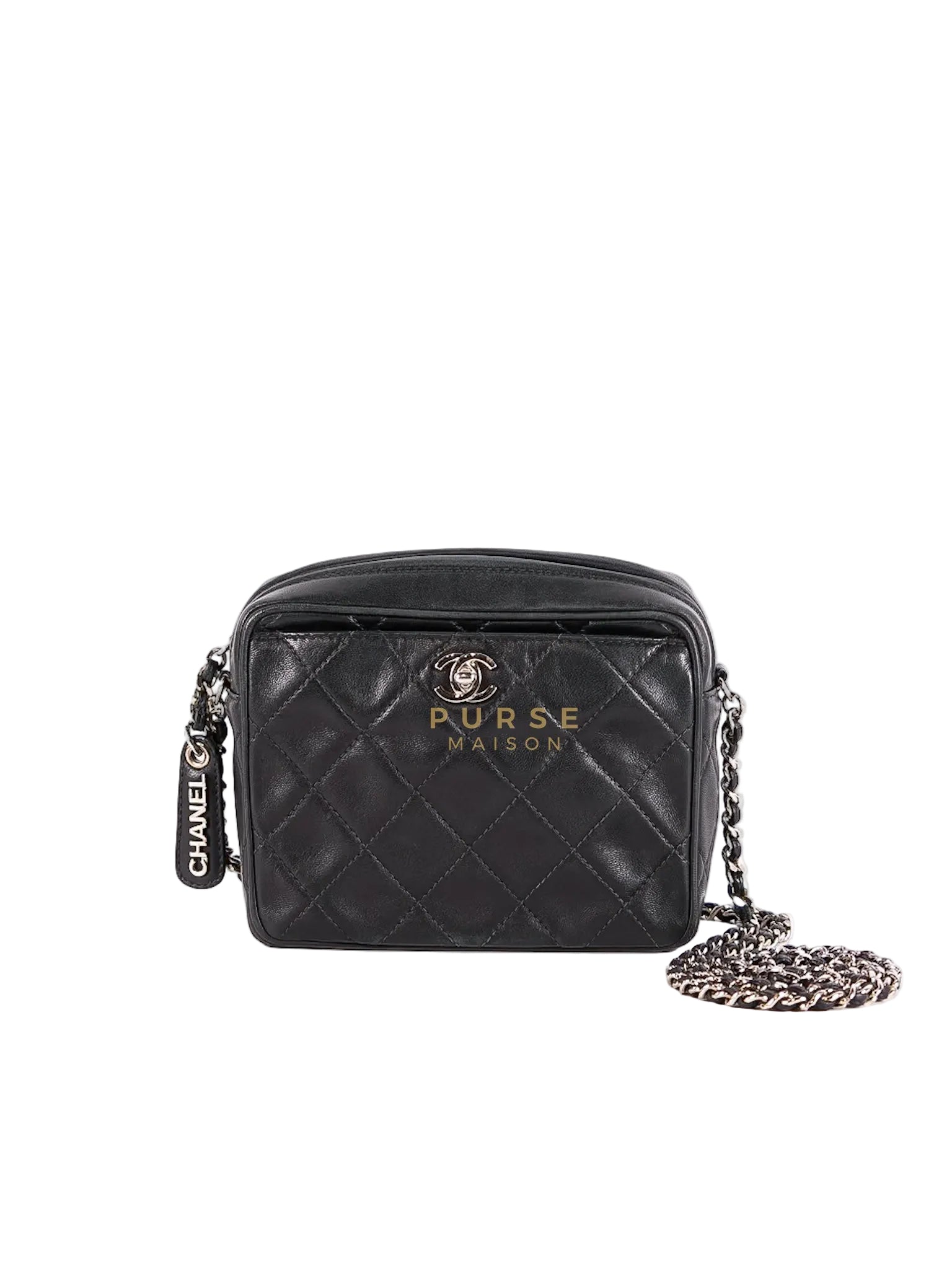 Square Camera Bag Vintage Quilted Lambskin Leather and Silver Hardware Series 4 | Purse Maison Luxury Bags Shop