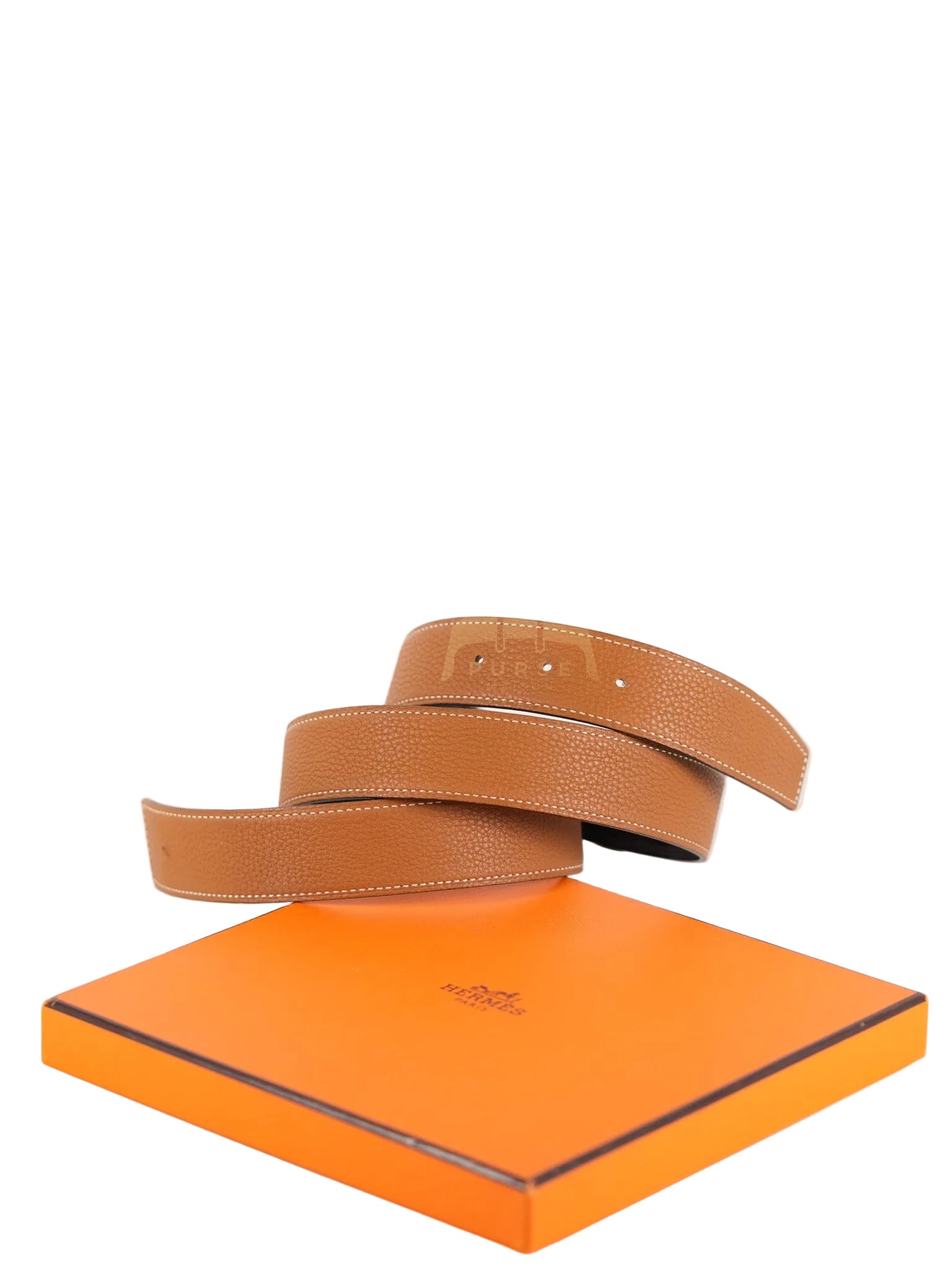 Square Reversible Belt in Black & Gold Stamp P Square (2012) | Purse Maison Luxury Bags Shop