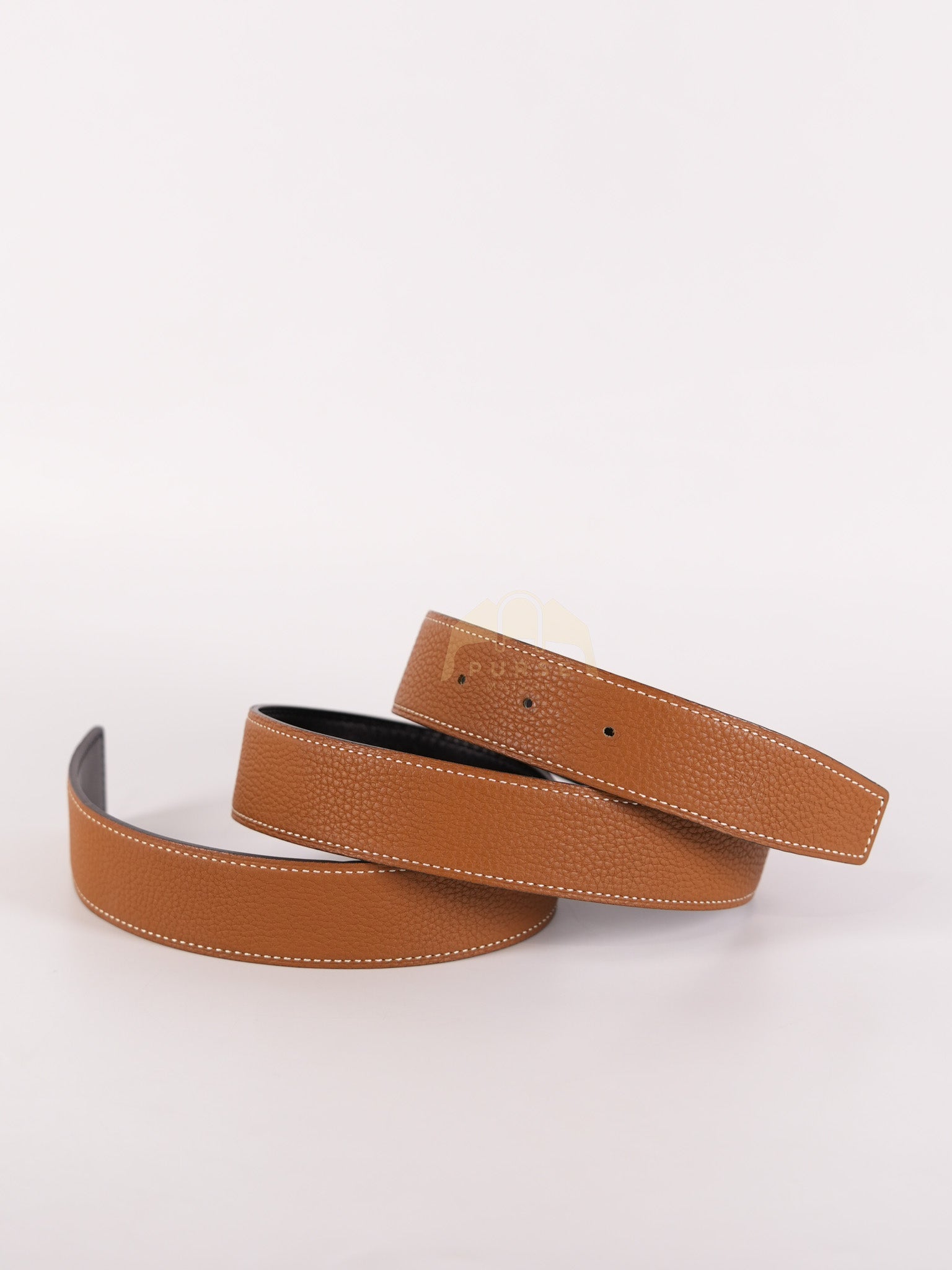 Square Reversible Belt in Black & Gold Stamp P Square (2012) | Purse Maison Luxury Bags Shop