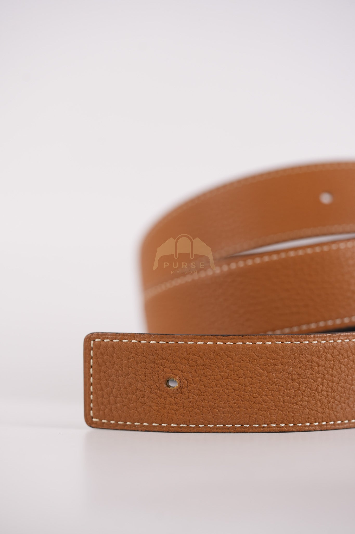 Square Reversible Belt in Black & Gold Stamp P Square (2012) | Purse Maison Luxury Bags Shop