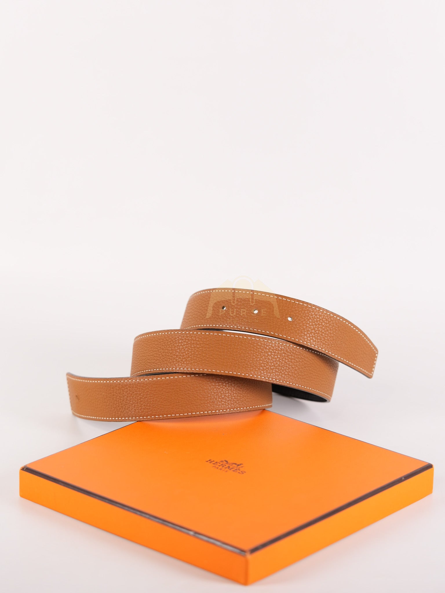 Square Reversible Belt in Black & Gold Stamp P Square (2012) | Purse Maison Luxury Bags Shop