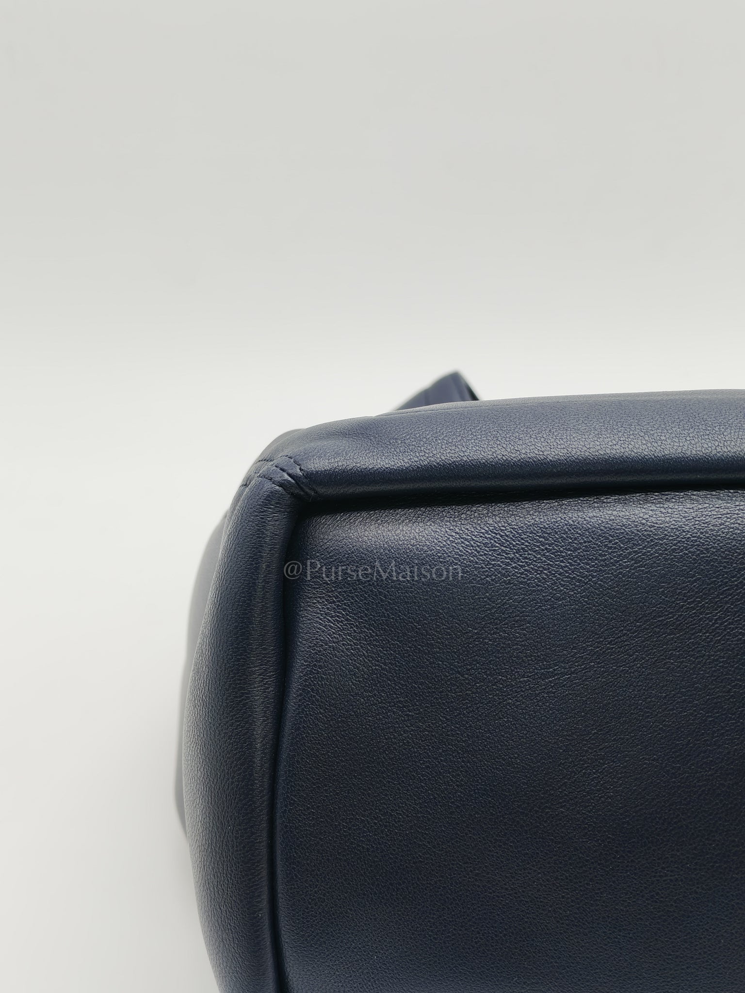 Squeeze Hobo Bag Small in Navy Blue Lambskin Leather & Silver Hardware | Purse Maison Luxury Bags Shop