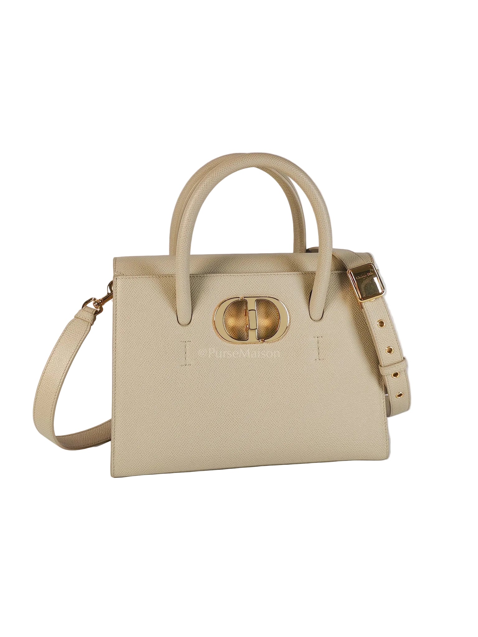 St Honoré Tote Bag Medium in Beige Grained Calfskin | Purse Maison Luxury Bags Shop