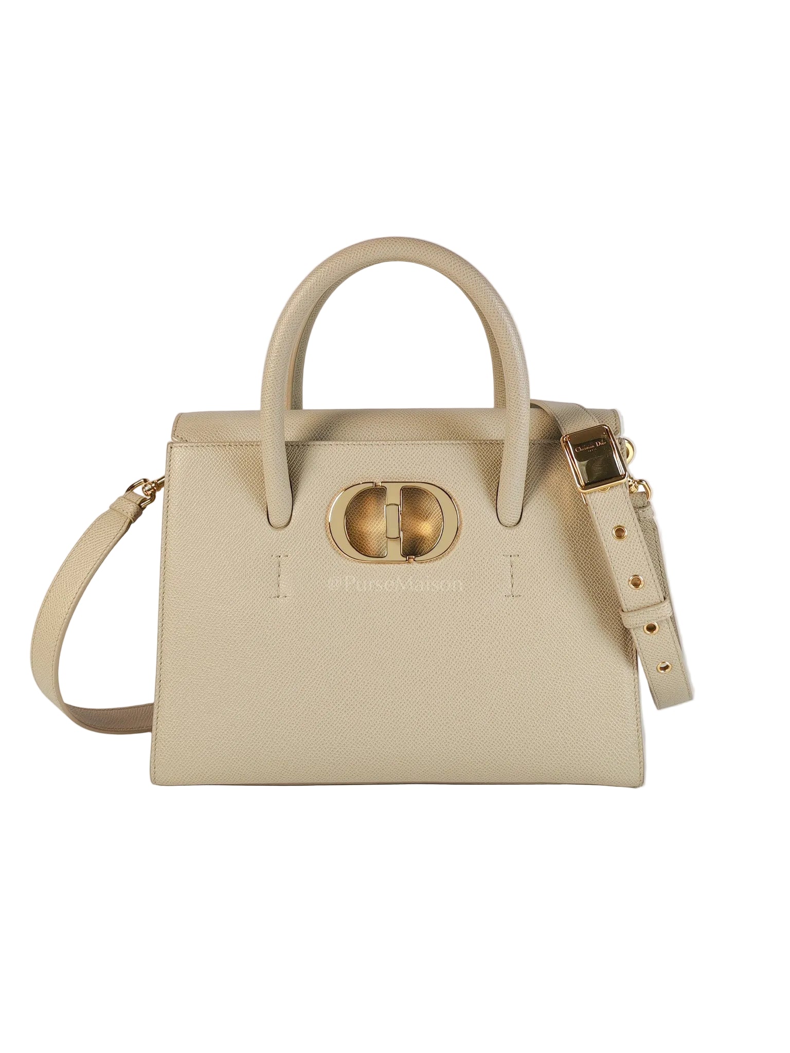 St Honoré Tote Bag Medium in Beige Grained Calfskin | Purse Maison Luxury Bags Shop