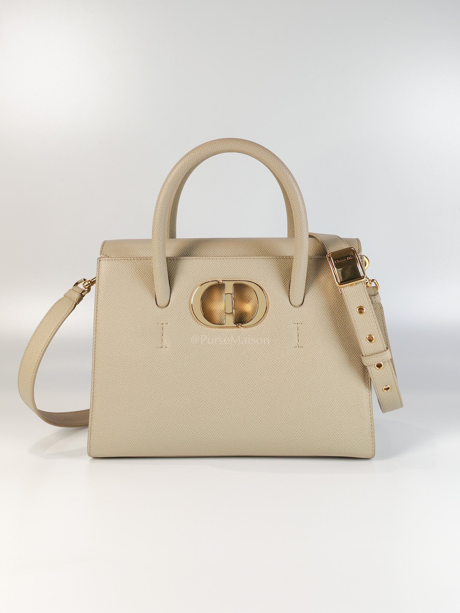 St Honoré Tote Bag Medium in Beige Grained Calfskin | Purse Maison Luxury Bags Shop