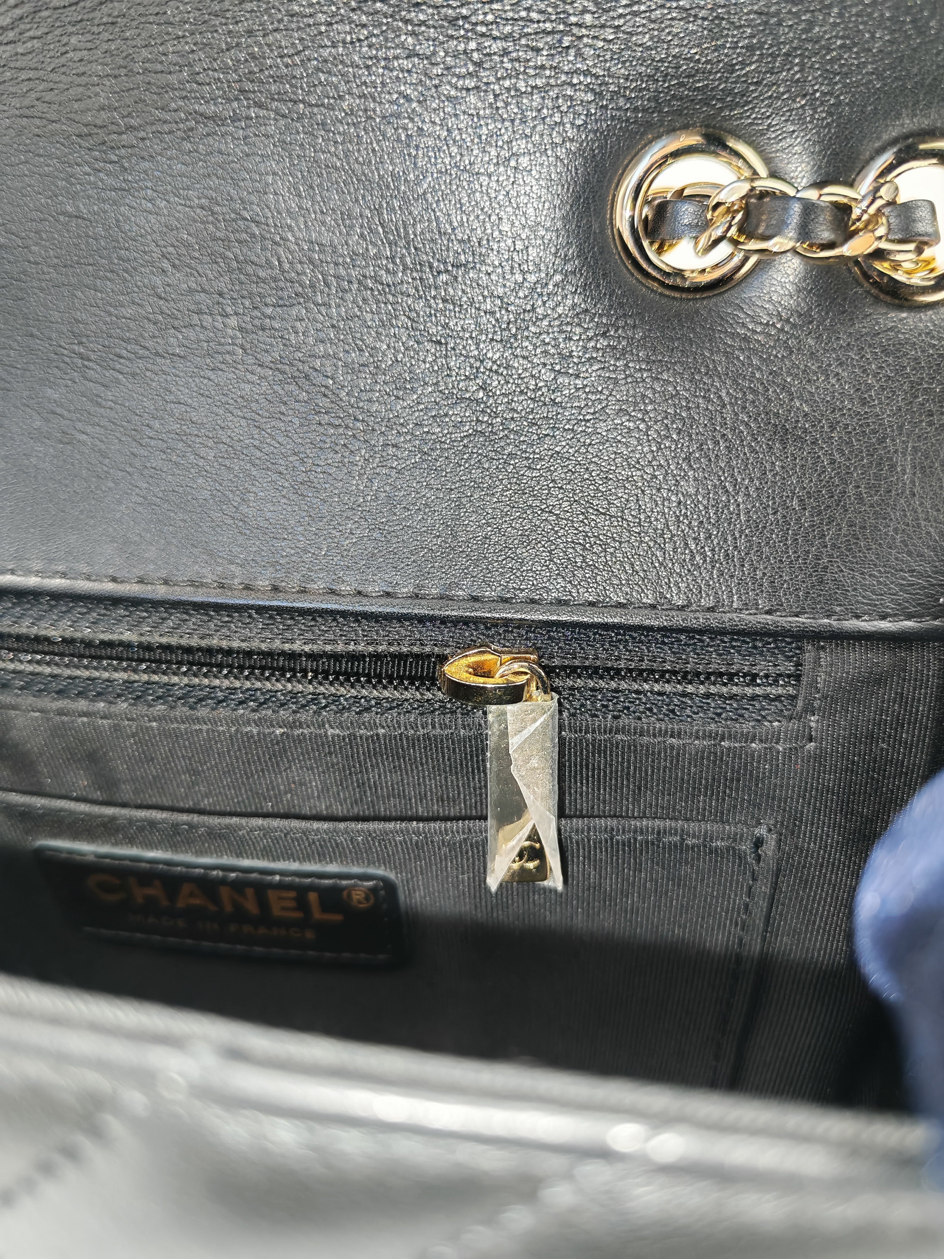 Statement Flap Small in Black Lambskin Leather Light Gold Hardware (Series 28) | Purse Maison Luxury Bags Shop