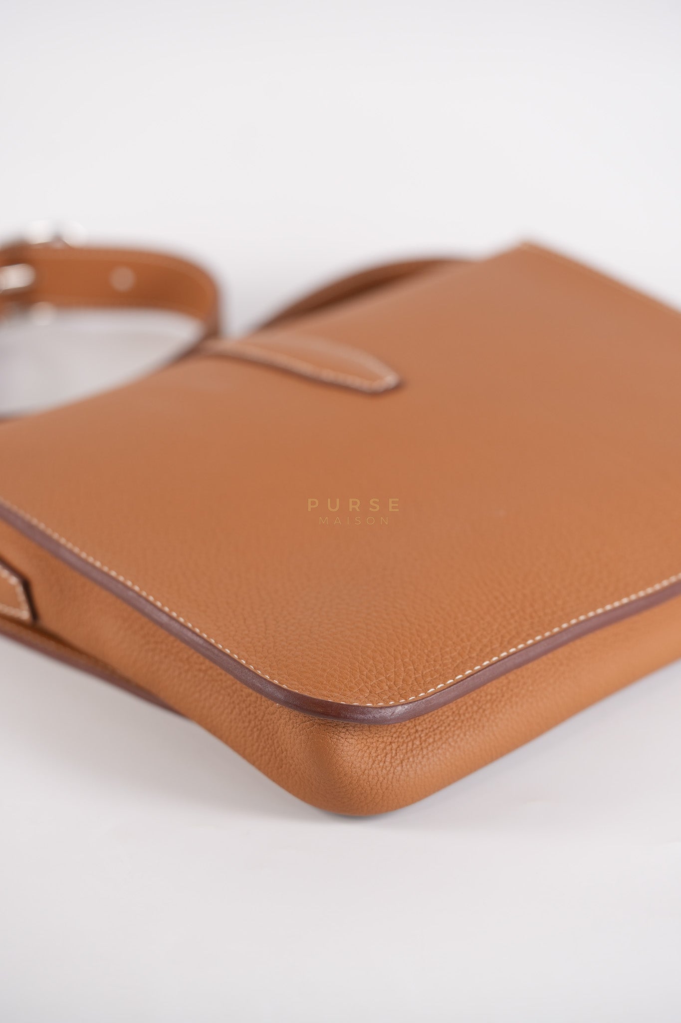 Steve Light Junior in Gold Togo Leather and Palladium Hardware Stamp Z (2021) | Purse Maison Luxury Bags Shop