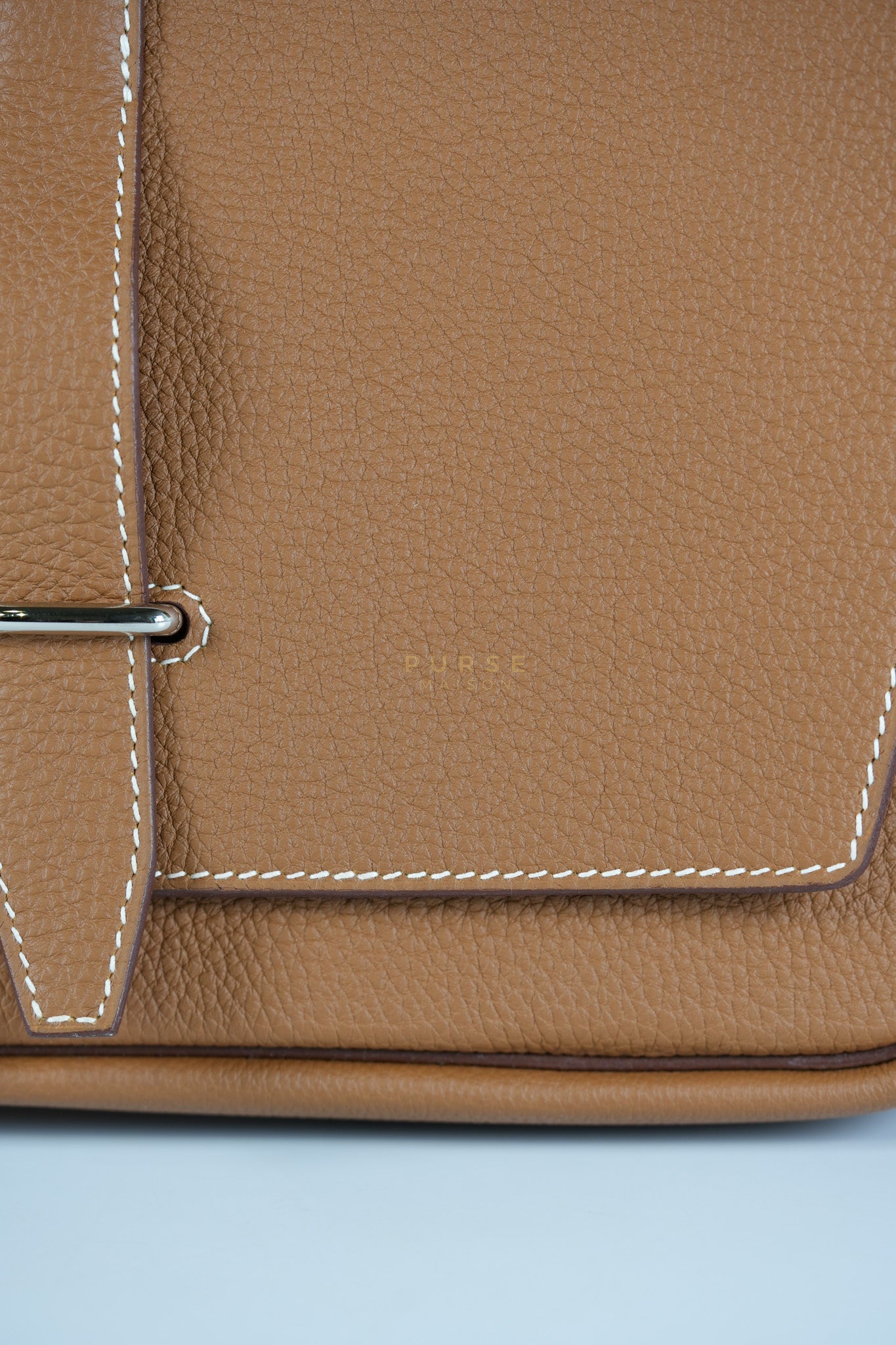 Steve Light Junior in Gold Togo Leather and Palladium Hardware Stamp Z (2021) | Purse Maison Luxury Bags Shop