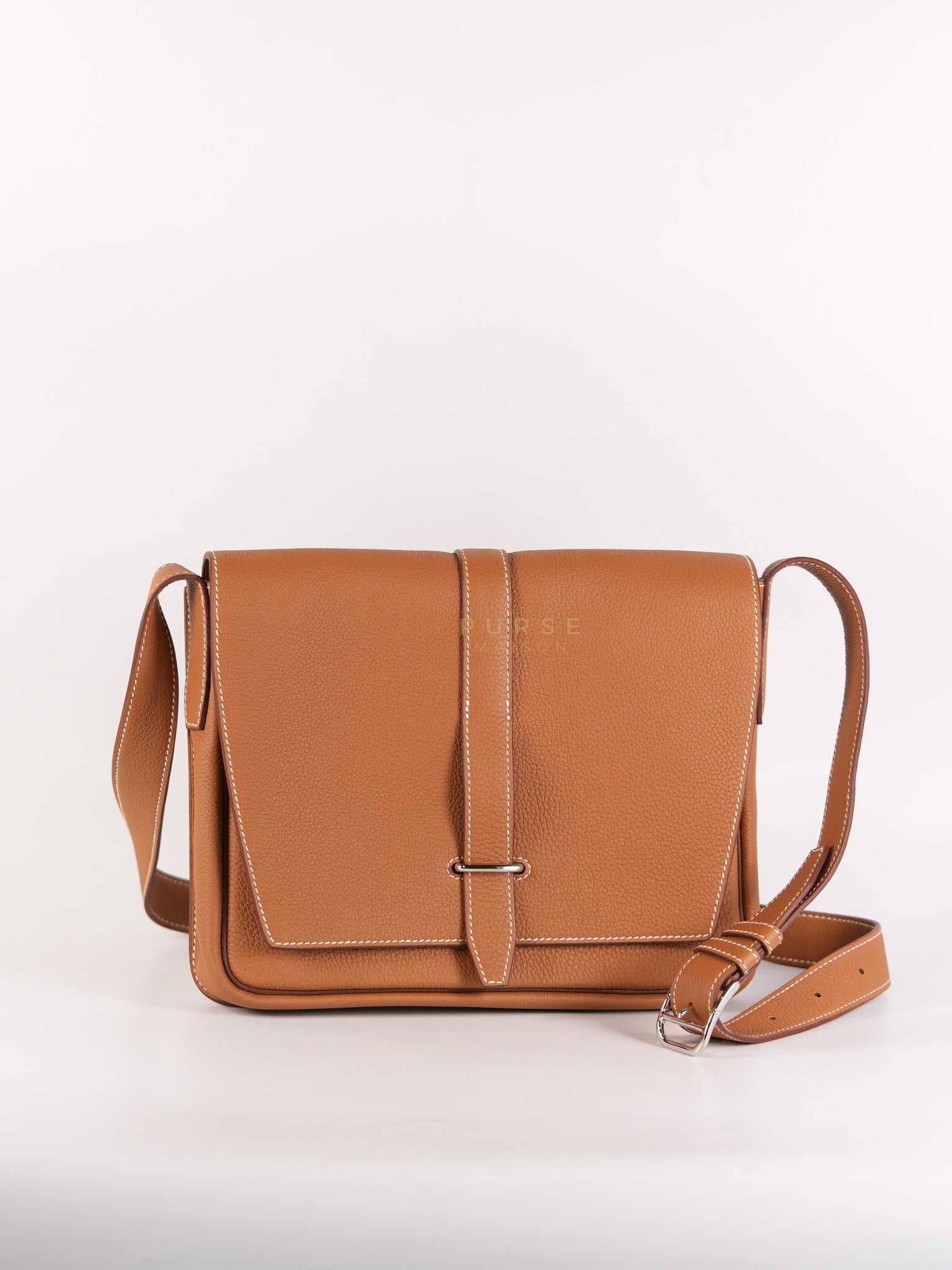 Steve Light Junior in Gold Togo Leather and Palladium Hardware Stamp Z (2021) | Purse Maison Luxury Bags Shop