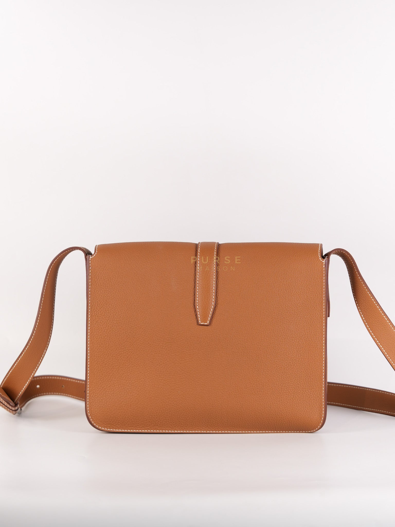Steve Light Junior in Gold Togo Leather and Palladium Hardware Stamp Z (2021) | Purse Maison Luxury Bags Shop