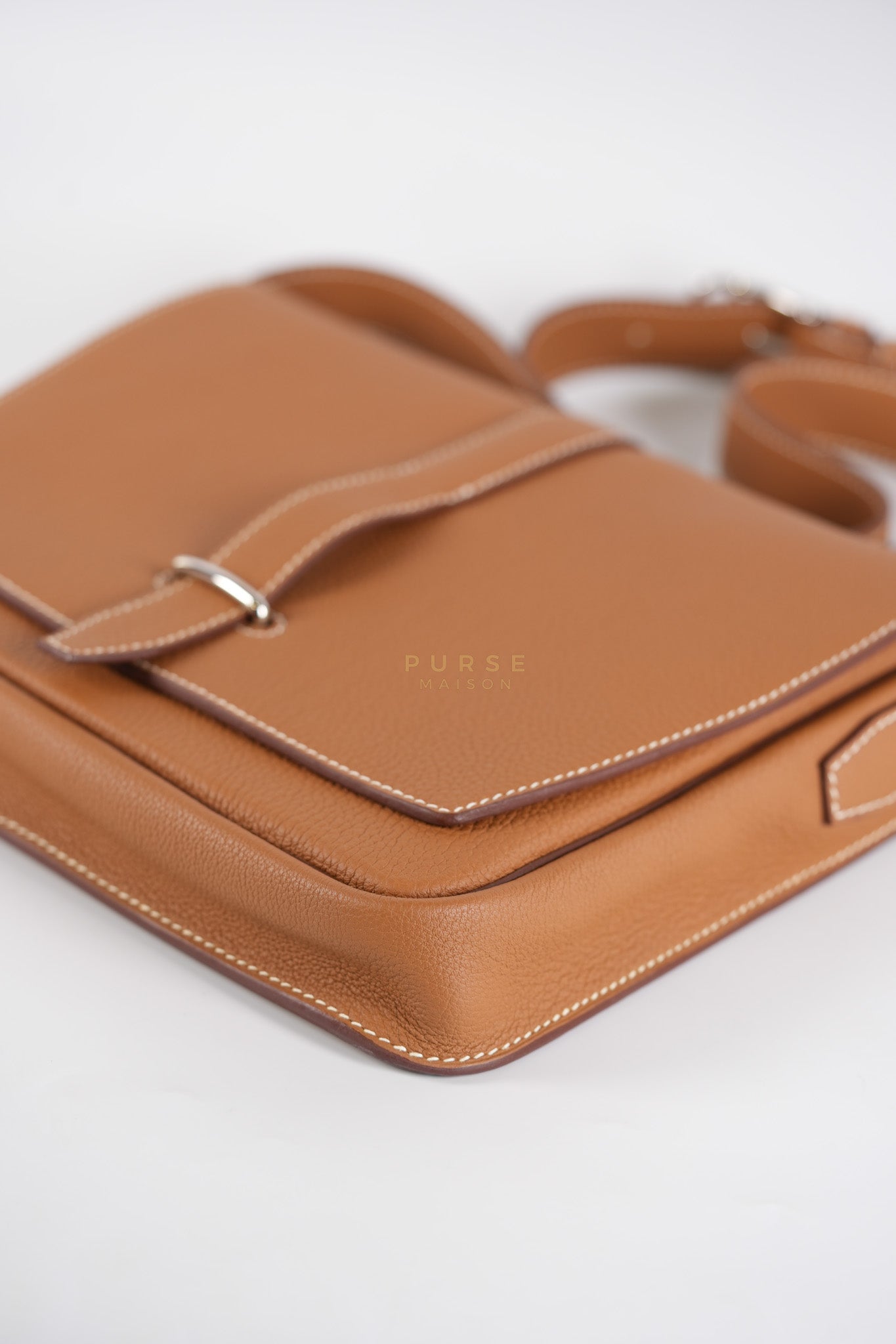 Steve Light Junior in Gold Togo Leather and Palladium Hardware Stamp Z (2021) | Purse Maison Luxury Bags Shop