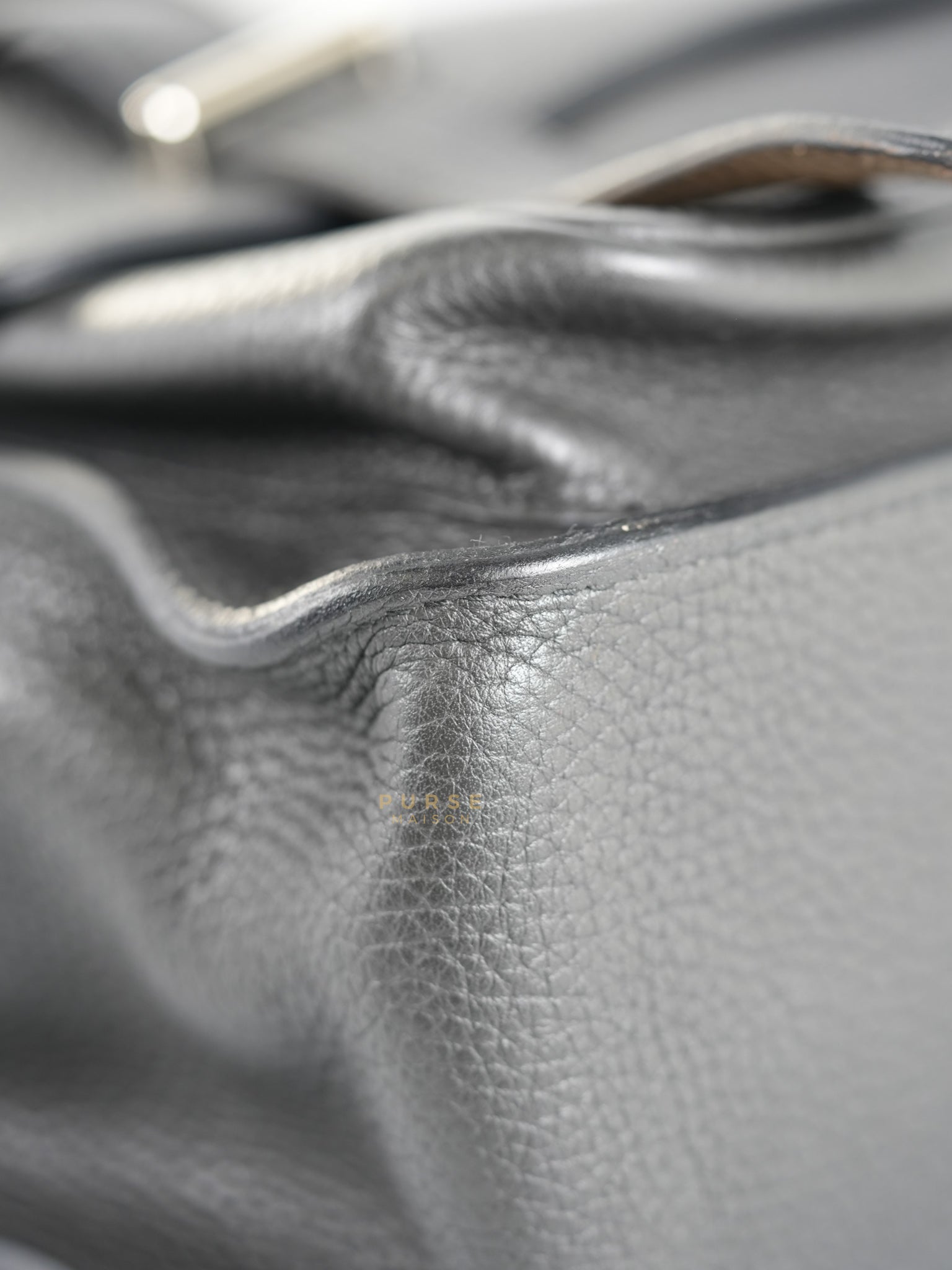 Steve Messenger 35 in Noir & Etoupe Clemence Leather Palladium Hardware Stamp X(2016) | Purse Maison Luxury Bags Shop