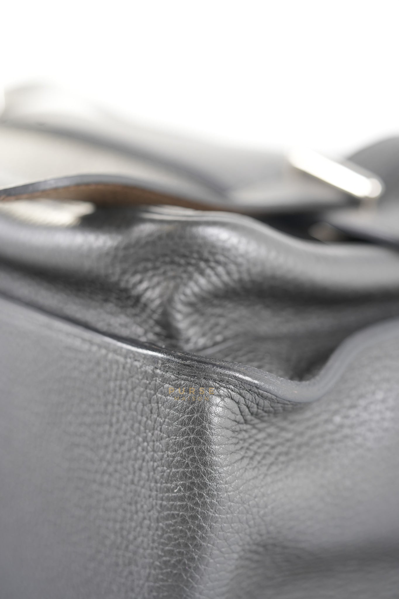 Steve Messenger 35 in Noir & Etoupe Clemence Leather Palladium Hardware Stamp X(2016) | Purse Maison Luxury Bags Shop