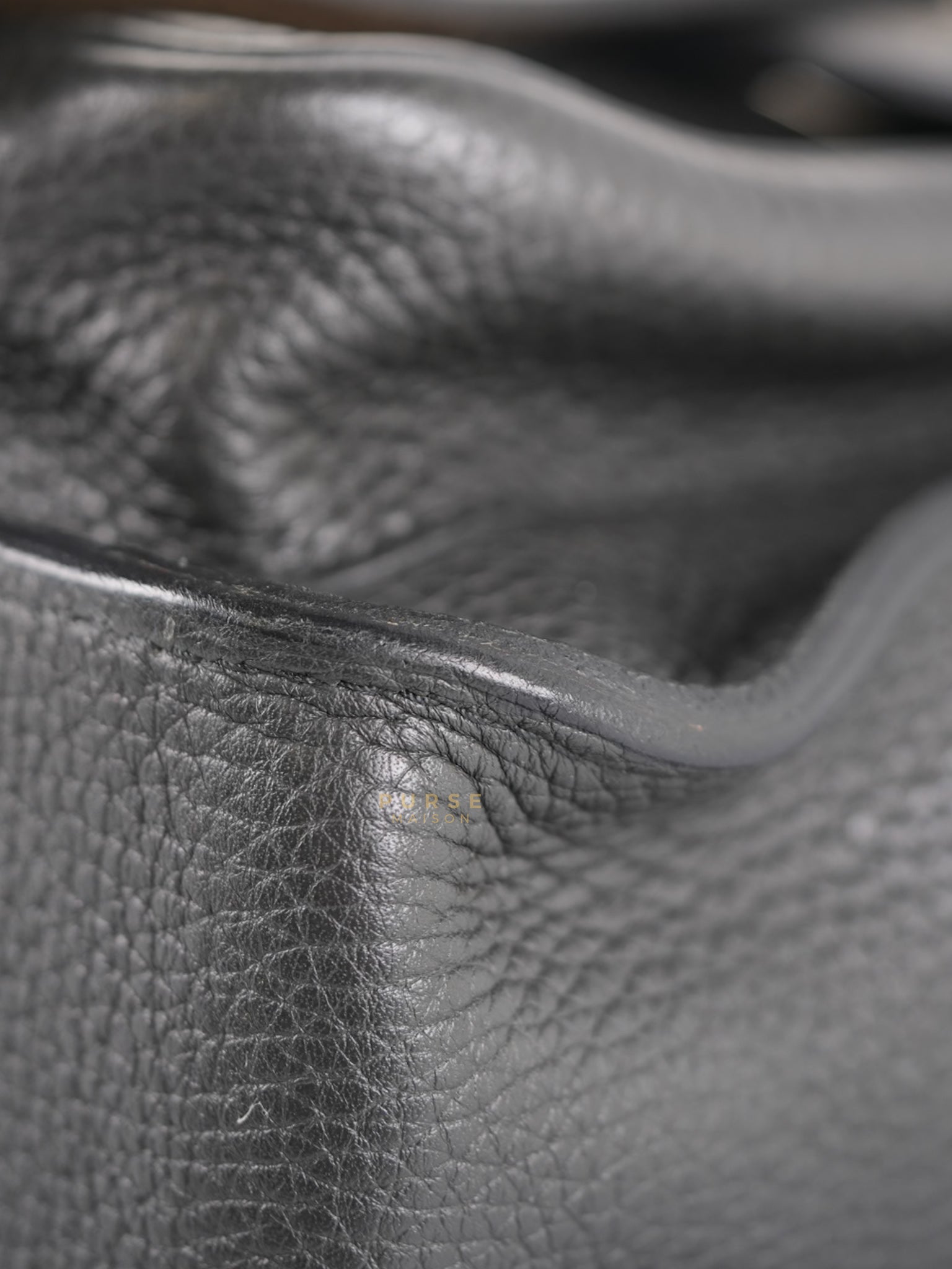 Steve Messenger 35 in Noir & Etoupe Clemence Leather Palladium Hardware Stamp X(2016) | Purse Maison Luxury Bags Shop