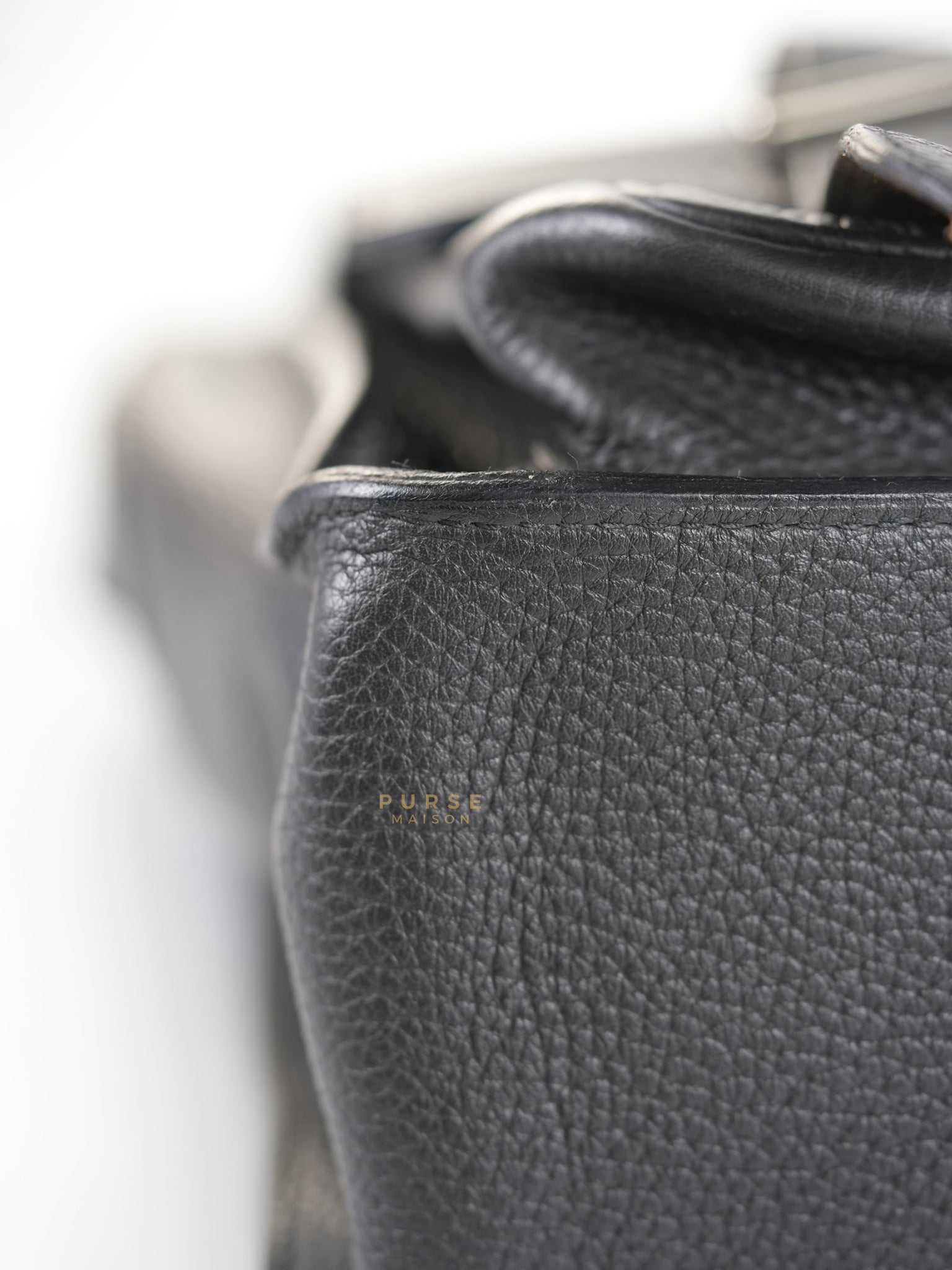 Steve Messenger 35 in Noir & Etoupe Clemence Leather Palladium Hardware Stamp X(2016) | Purse Maison Luxury Bags Shop