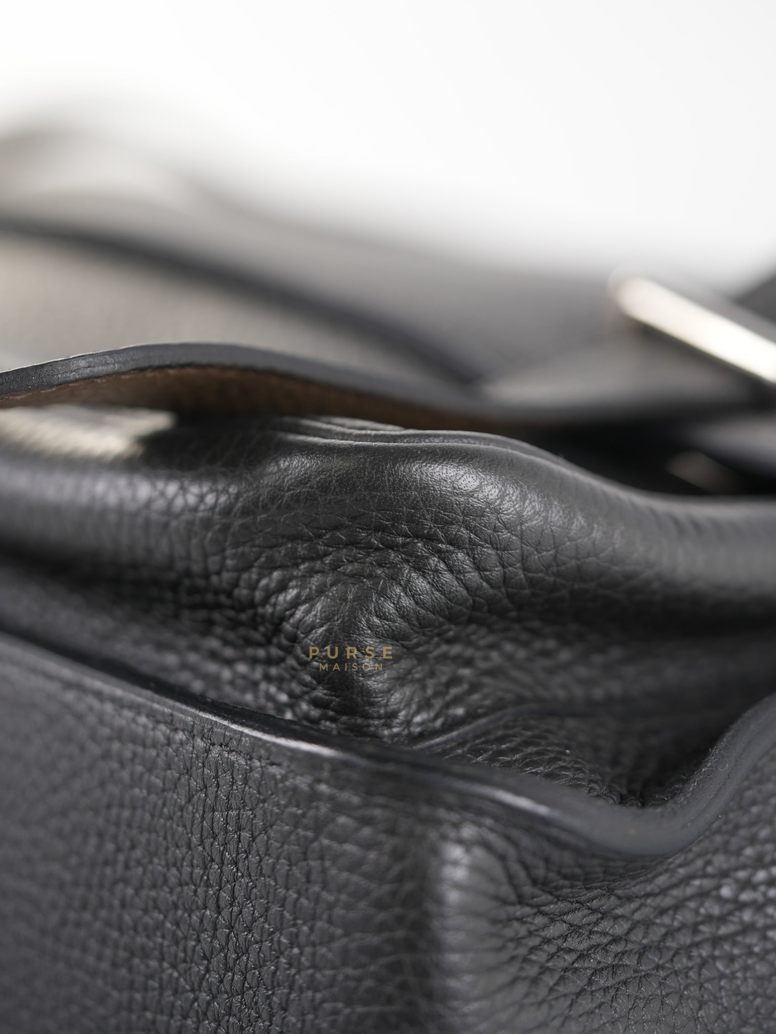 Steve Messenger 35 in Noir & Etoupe Clemence Leather Palladium Hardware Stamp X(2016) | Purse Maison Luxury Bags Shop