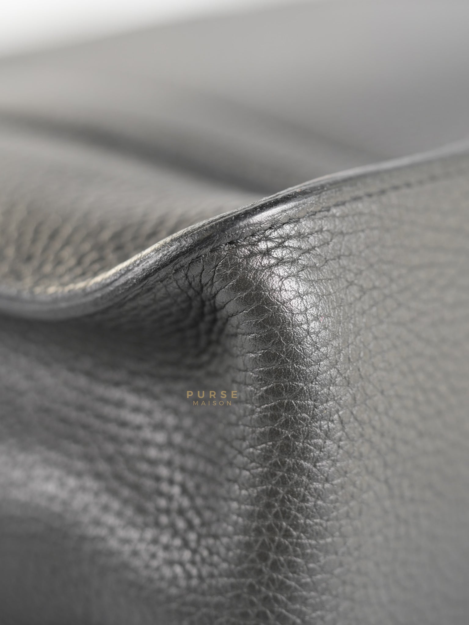 Steve Messenger 35 in Noir & Etoupe Clemence Leather Palladium Hardware Stamp X(2016) | Purse Maison Luxury Bags Shop