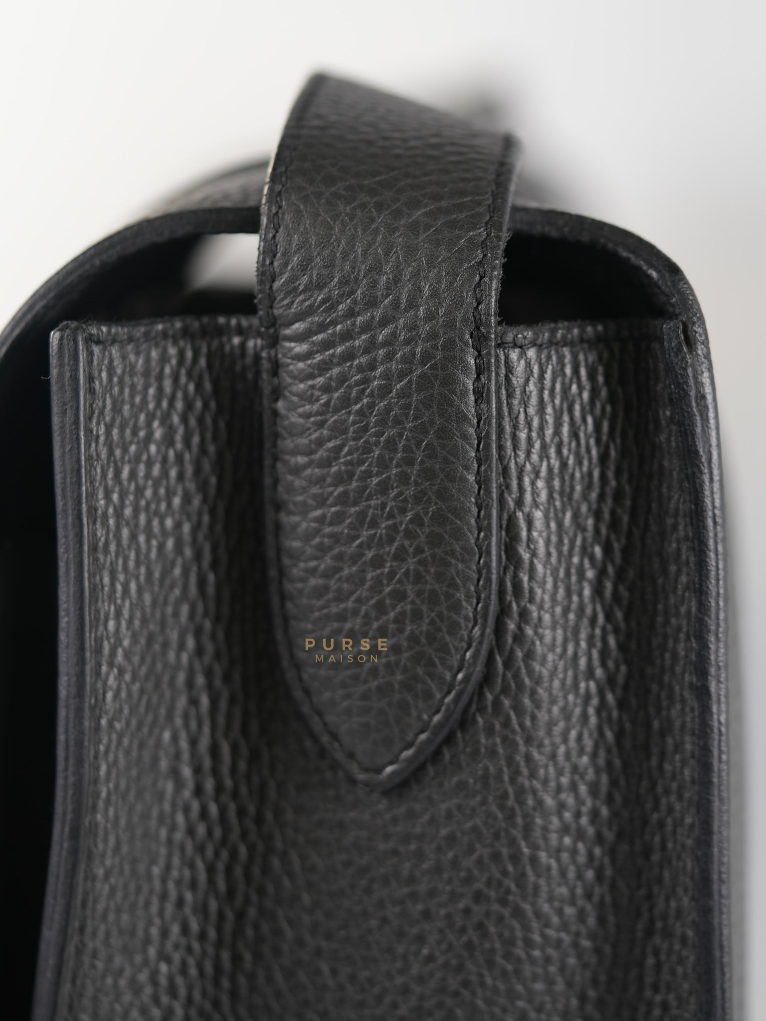 Steve Messenger 35 in Noir & Etoupe Clemence Leather Palladium Hardware Stamp X(2016) | Purse Maison Luxury Bags Shop