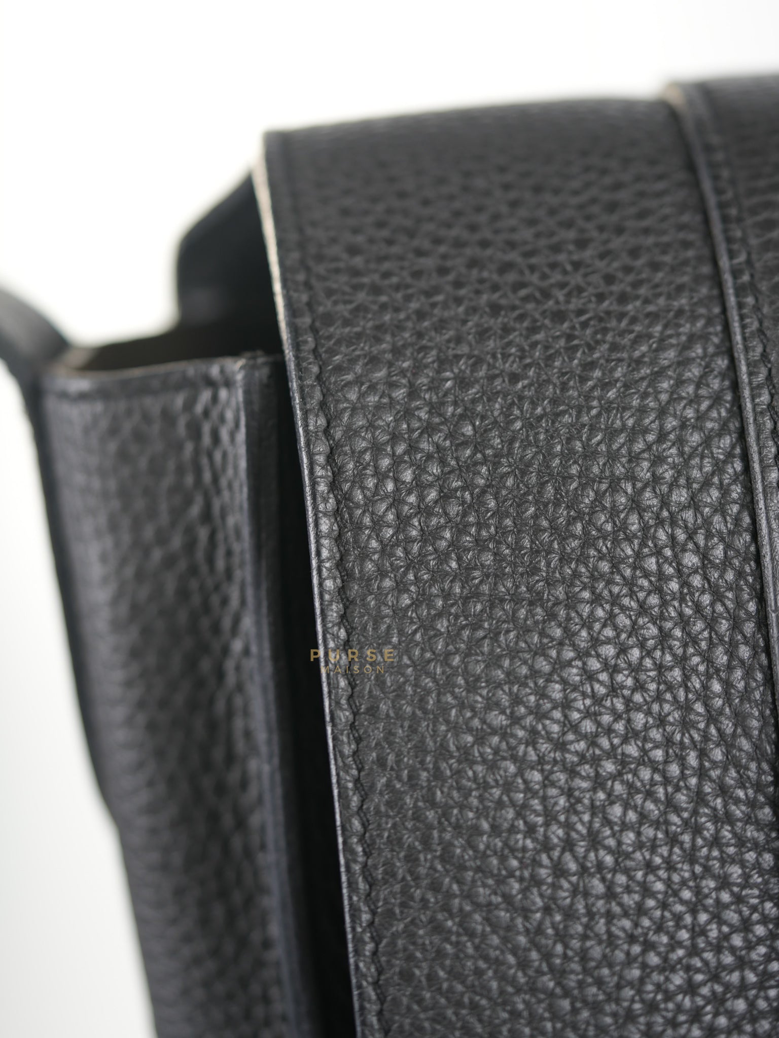 Steve Messenger 35 in Noir & Etoupe Clemence Leather Palladium Hardware Stamp X(2016) | Purse Maison Luxury Bags Shop