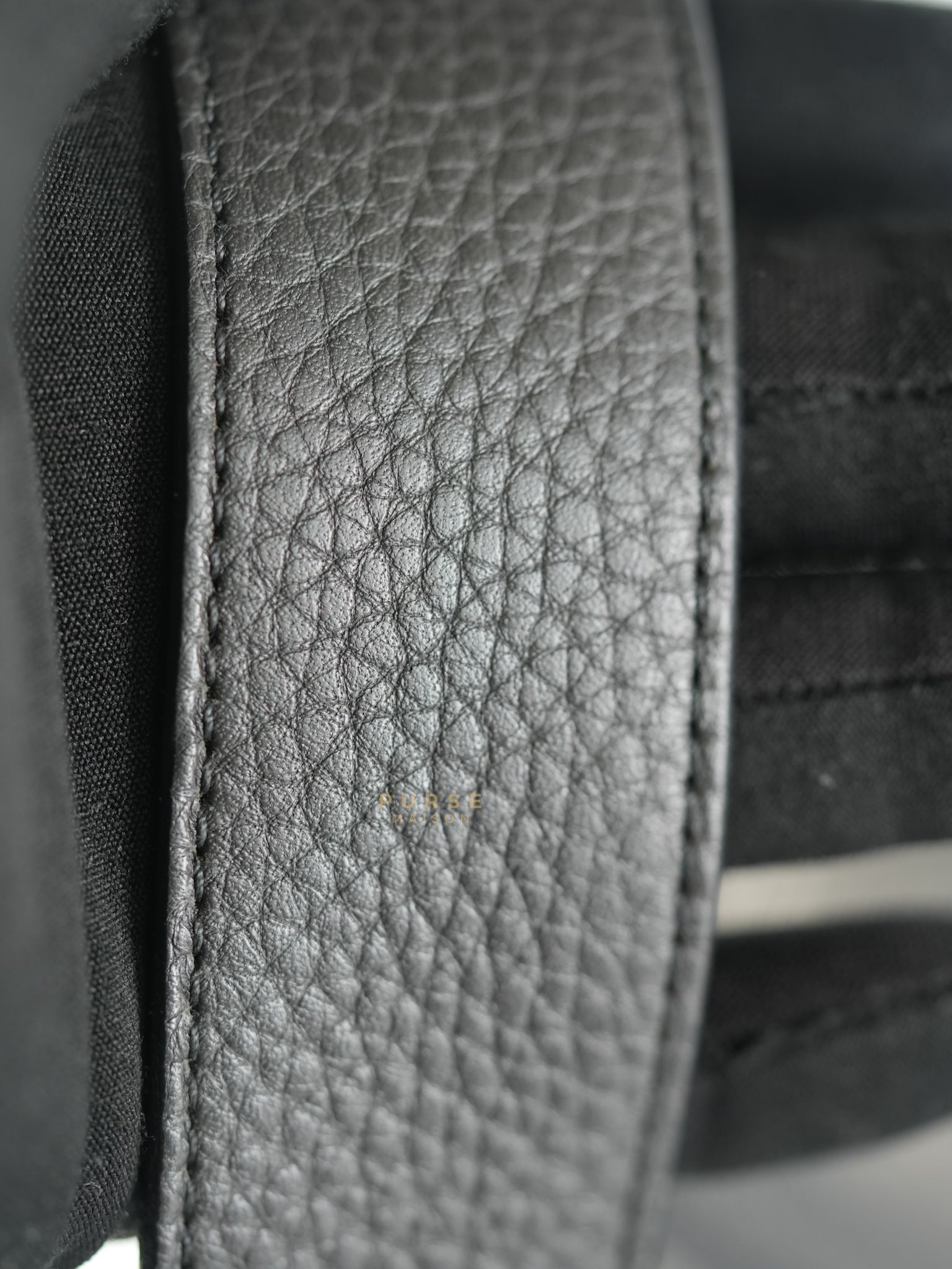 Steve Messenger 35 in Noir & Etoupe Clemence Leather Palladium Hardware Stamp X(2016) | Purse Maison Luxury Bags Shop