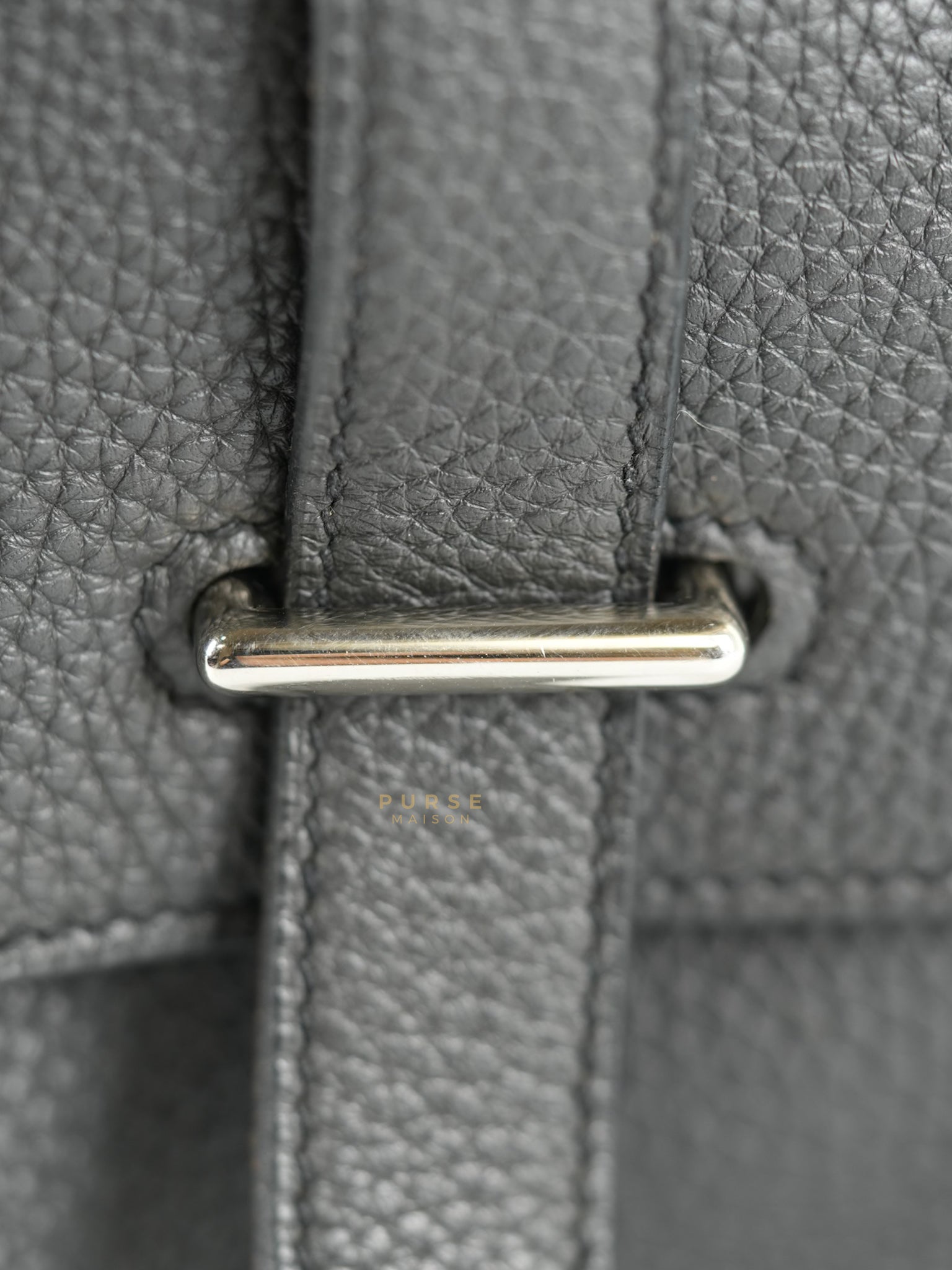 Steve Messenger 35 in Noir & Etoupe Clemence Leather Palladium Hardware Stamp X(2016) | Purse Maison Luxury Bags Shop