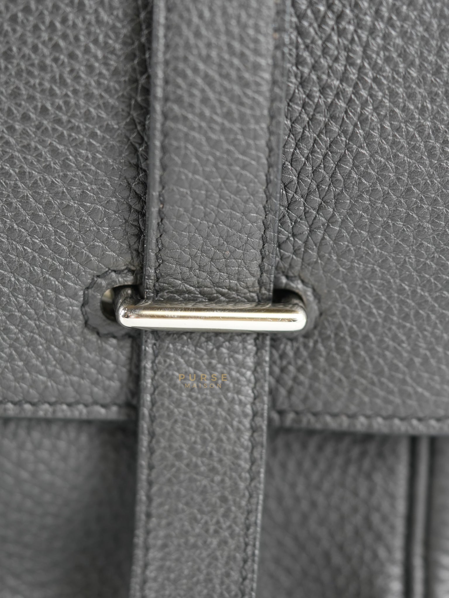 Steve Messenger 35 in Noir & Etoupe Clemence Leather Palladium Hardware Stamp X(2016) | Purse Maison Luxury Bags Shop