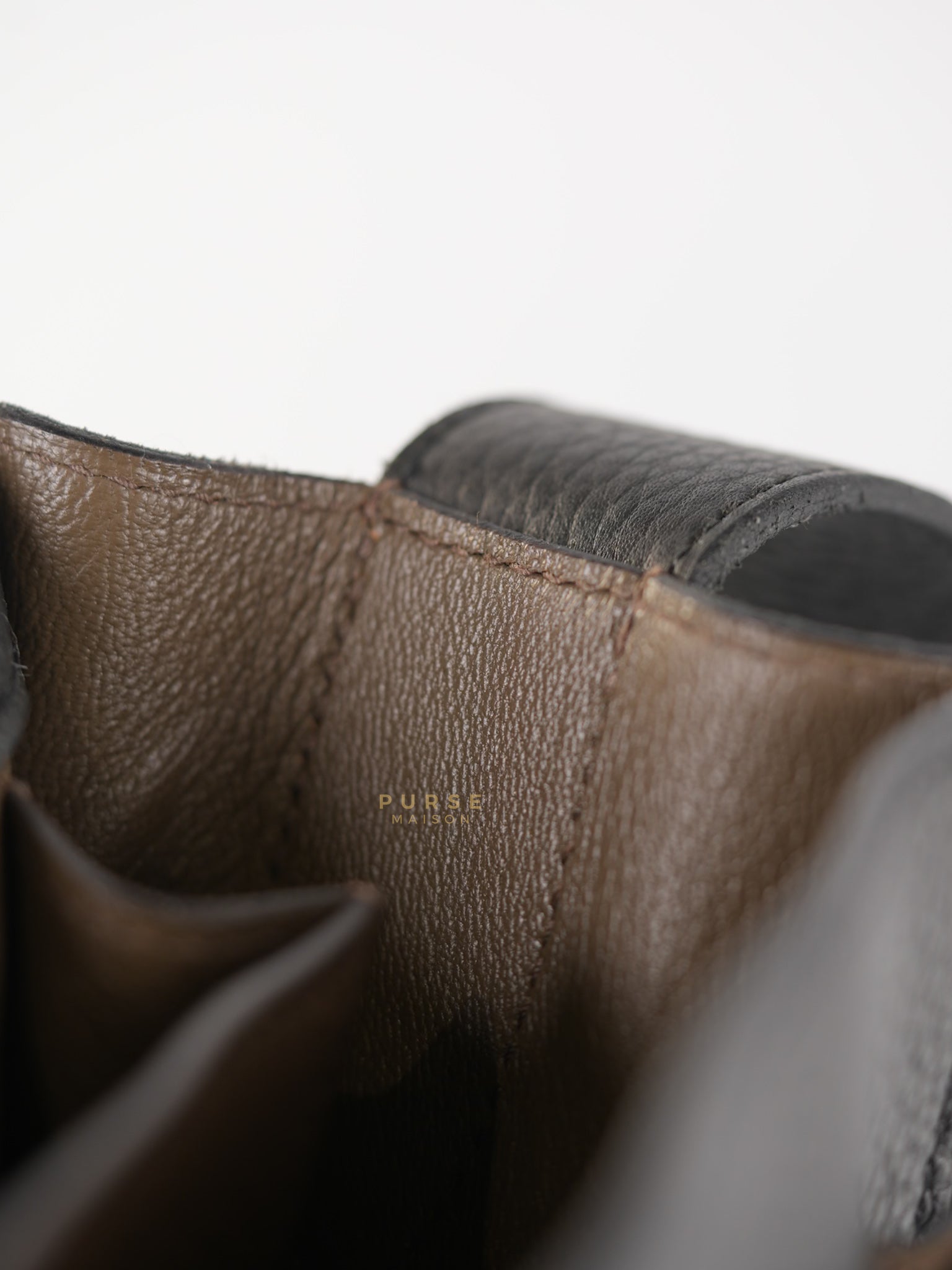 Steve Messenger 35 in Noir & Etoupe Clemence Leather Palladium Hardware Stamp X(2016) | Purse Maison Luxury Bags Shop