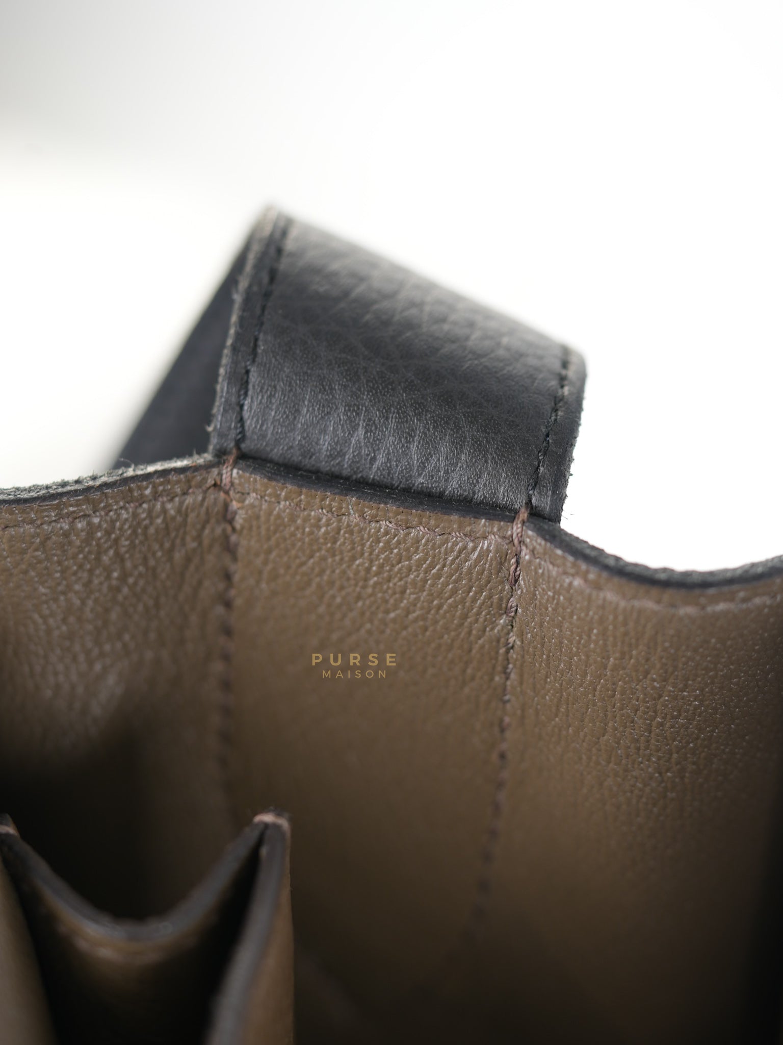 Steve Messenger 35 in Noir & Etoupe Clemence Leather Palladium Hardware Stamp X(2016) | Purse Maison Luxury Bags Shop